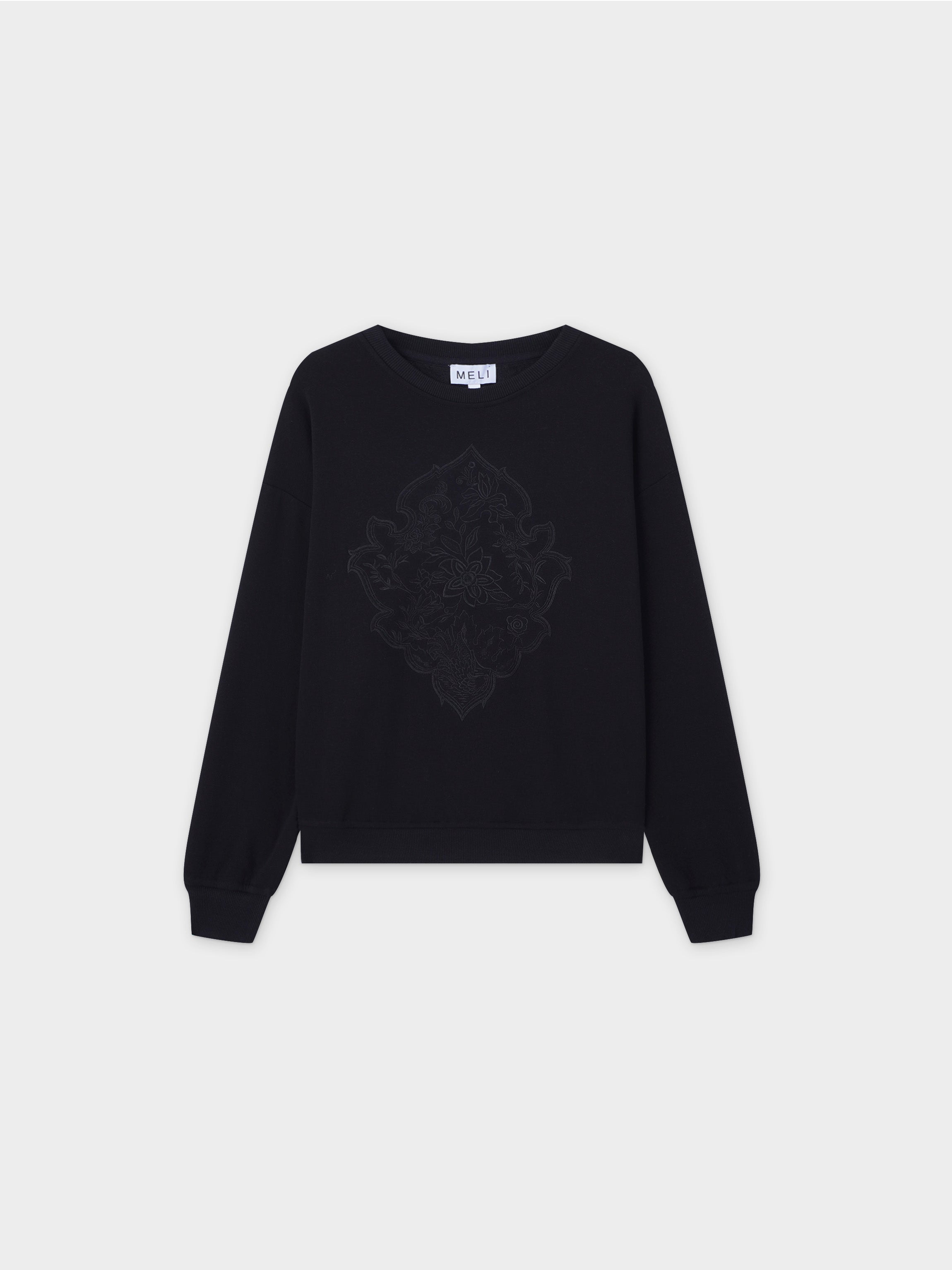 Embroidered Sweatshirt-Black