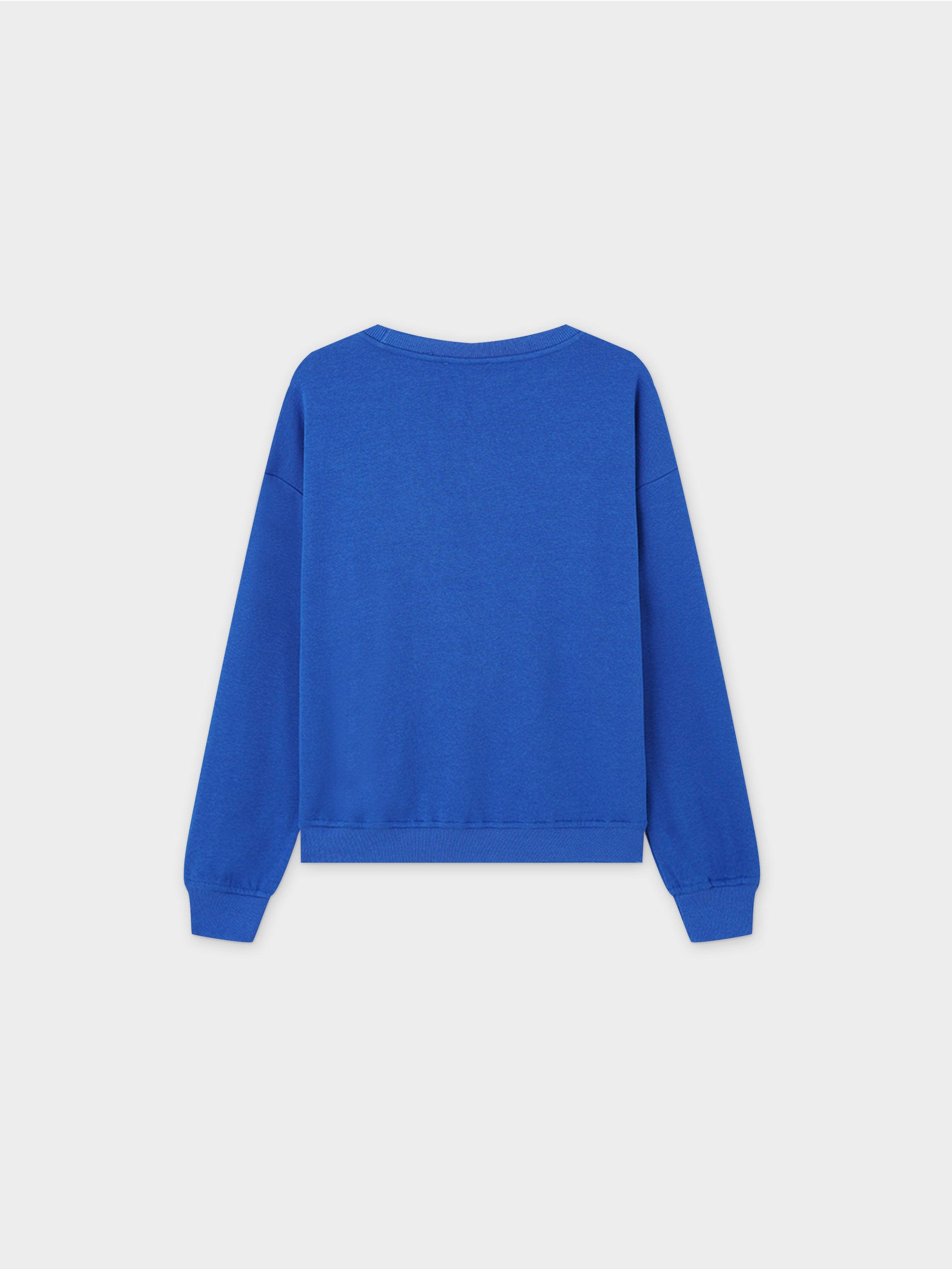 Embroidered Sweatshirt-Cobalt Blue