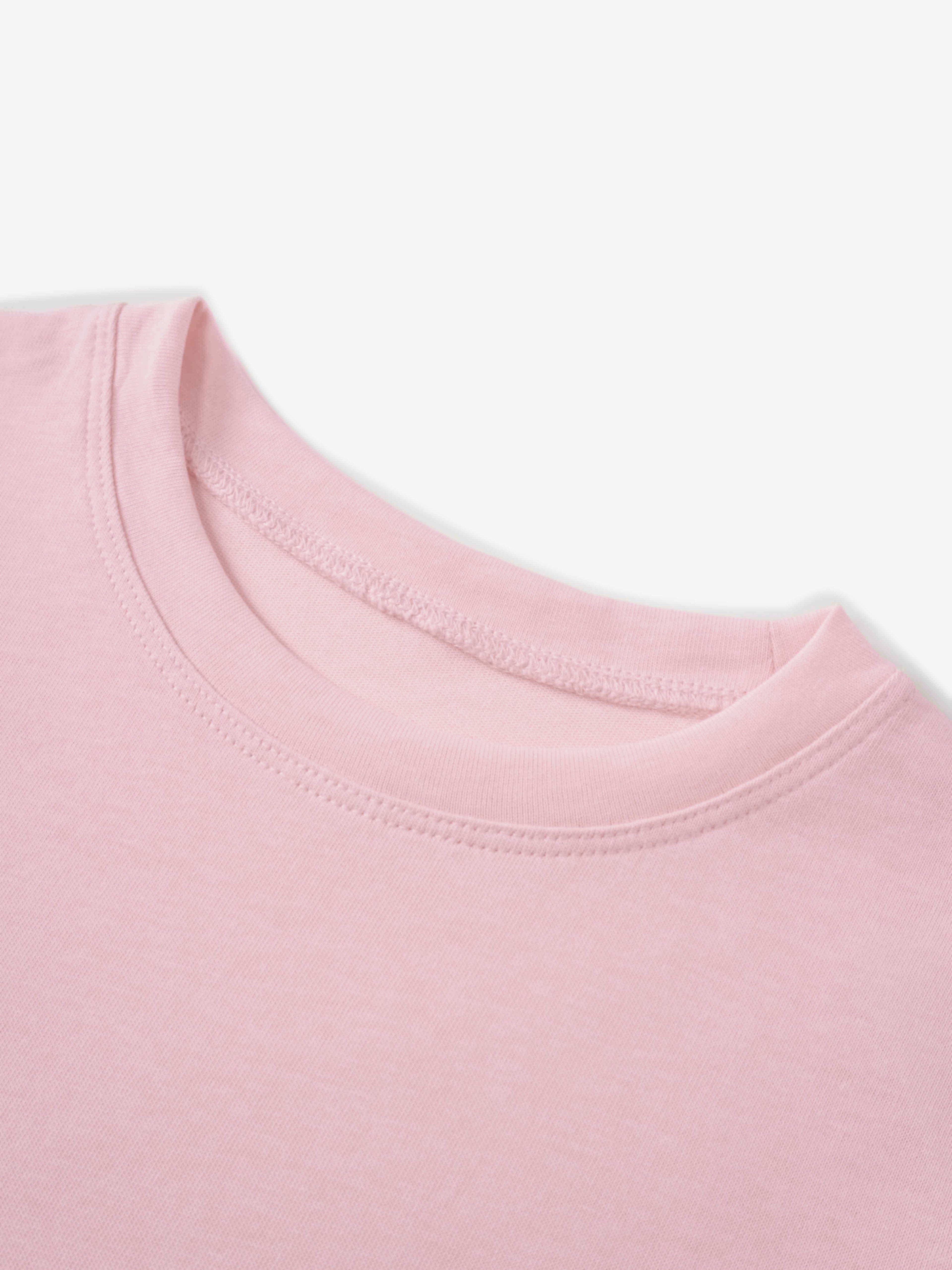 Pleat Seam T-shirt-Pink