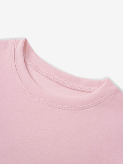 Pleat Seam T-shirt-Pink