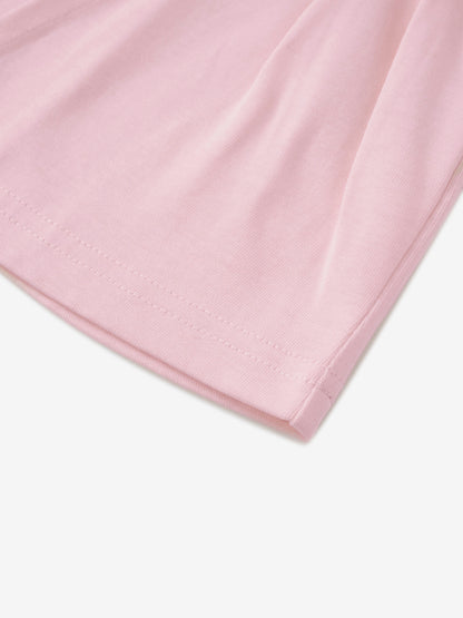 Pleat Seam T-shirt-Pink