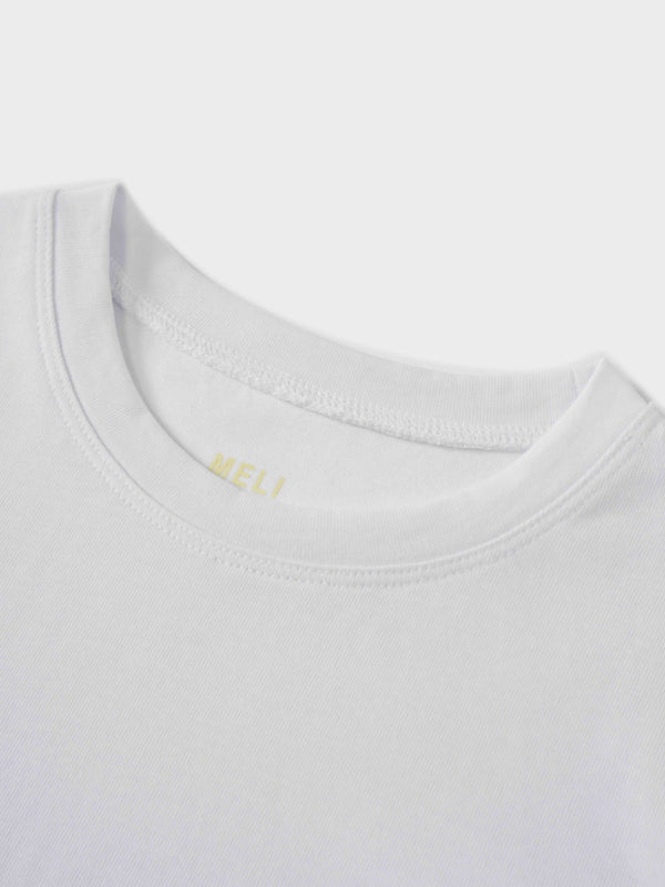 Pleat Seam T-shirt-White