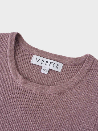 Lurex Sleeveless Sweater-Mauve