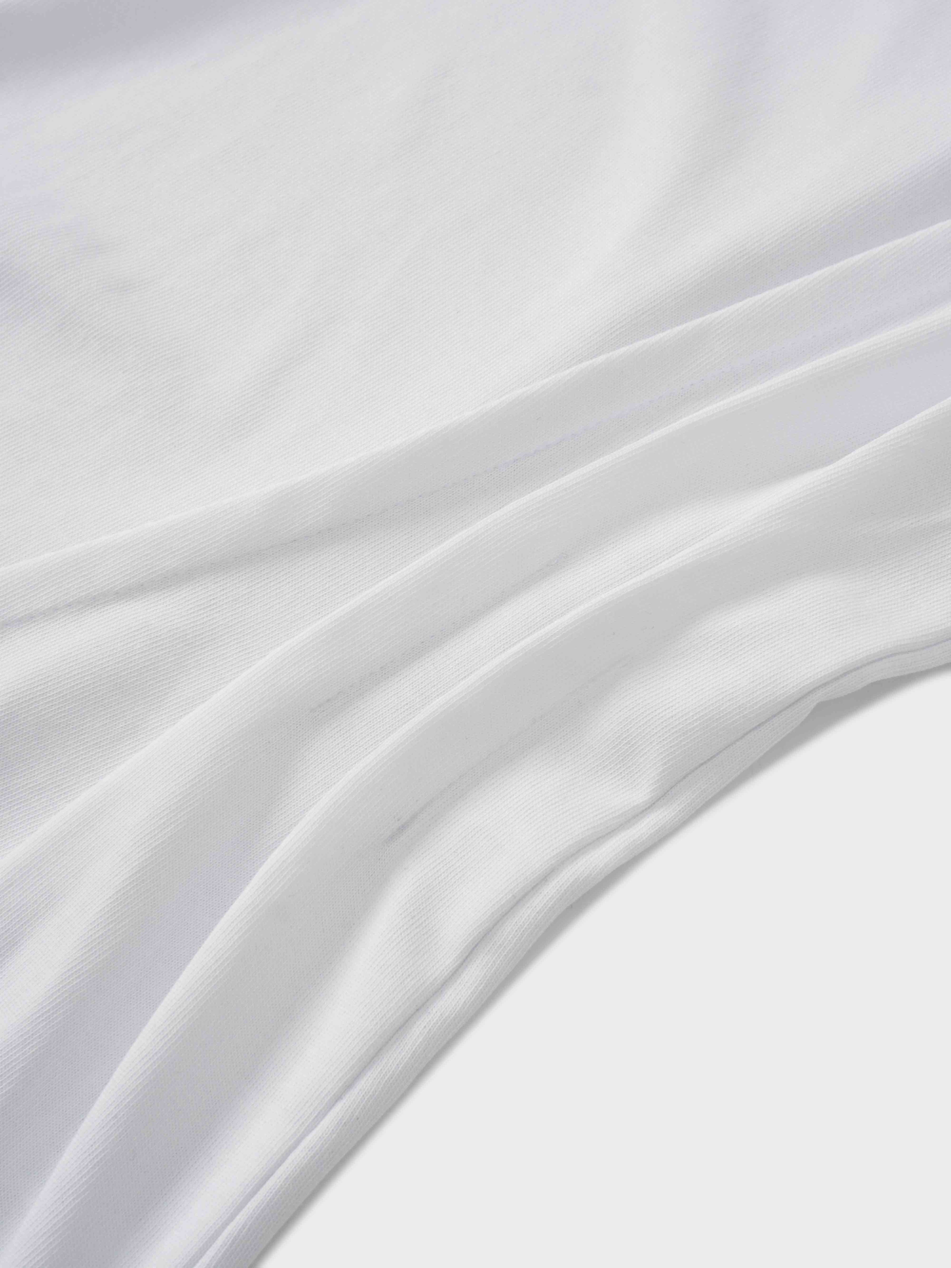 Pleat Seam T-shirt-White