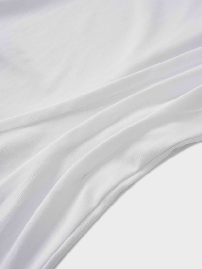 Pleat Seam T-shirt-White