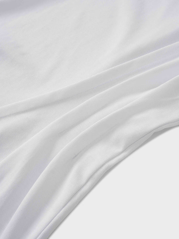 Pleat Seam T-shirt-White