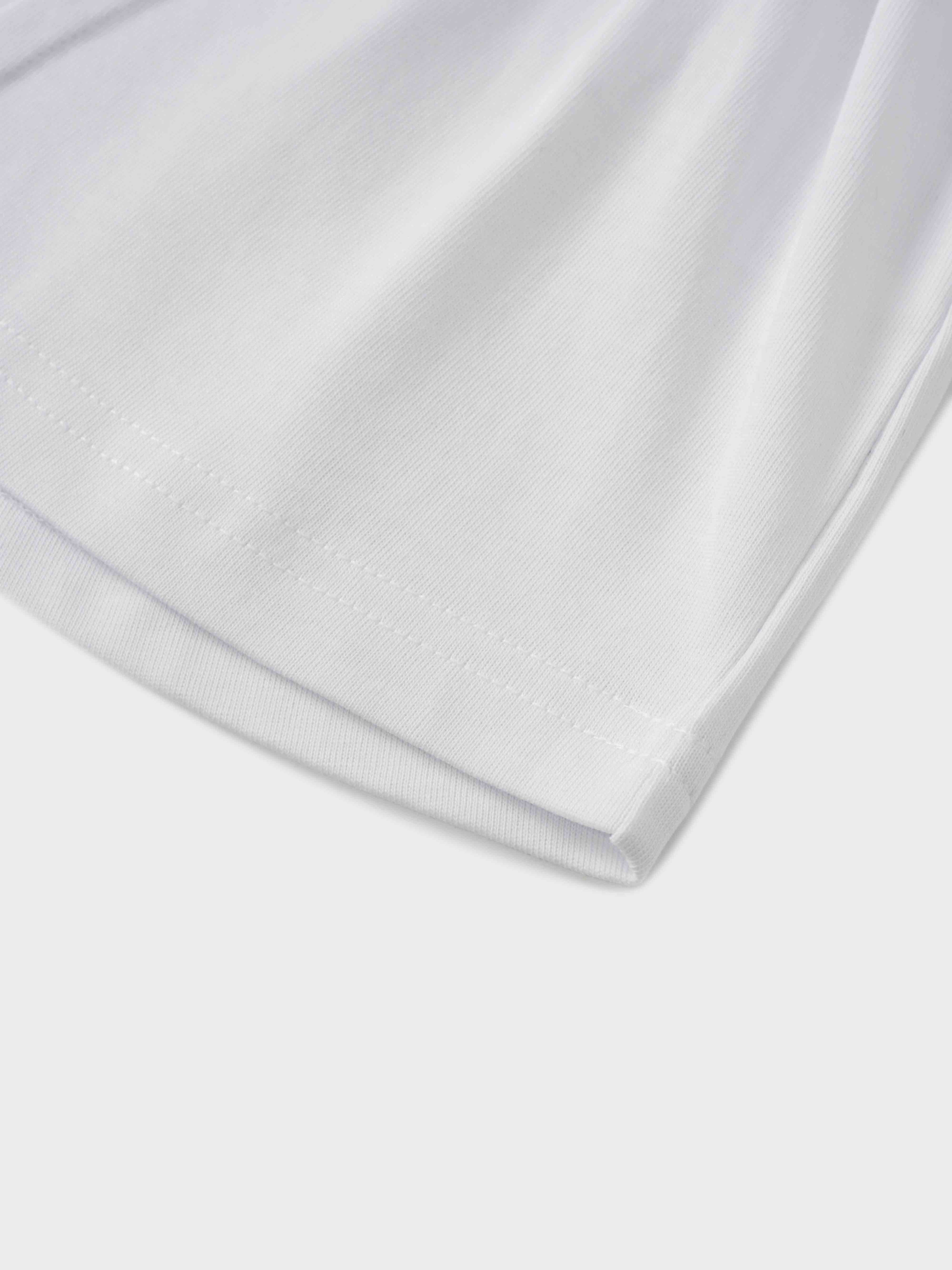 Pleat Seam T-shirt-White