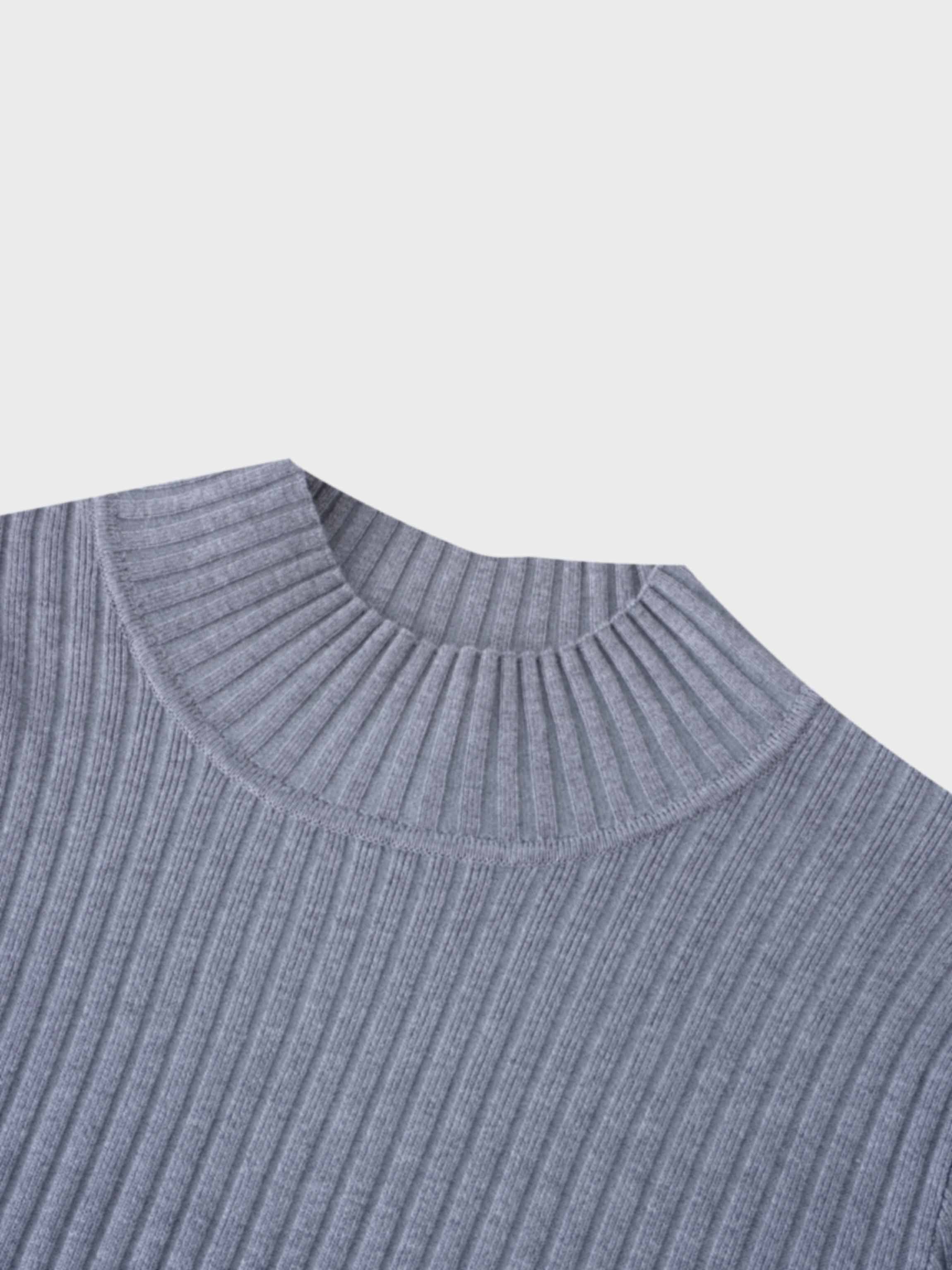 Side Snap Sweater-Grey