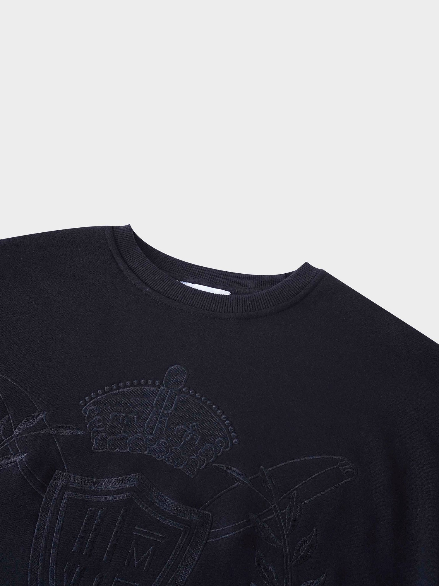 Embroidered Sweatshirt-Black Crest