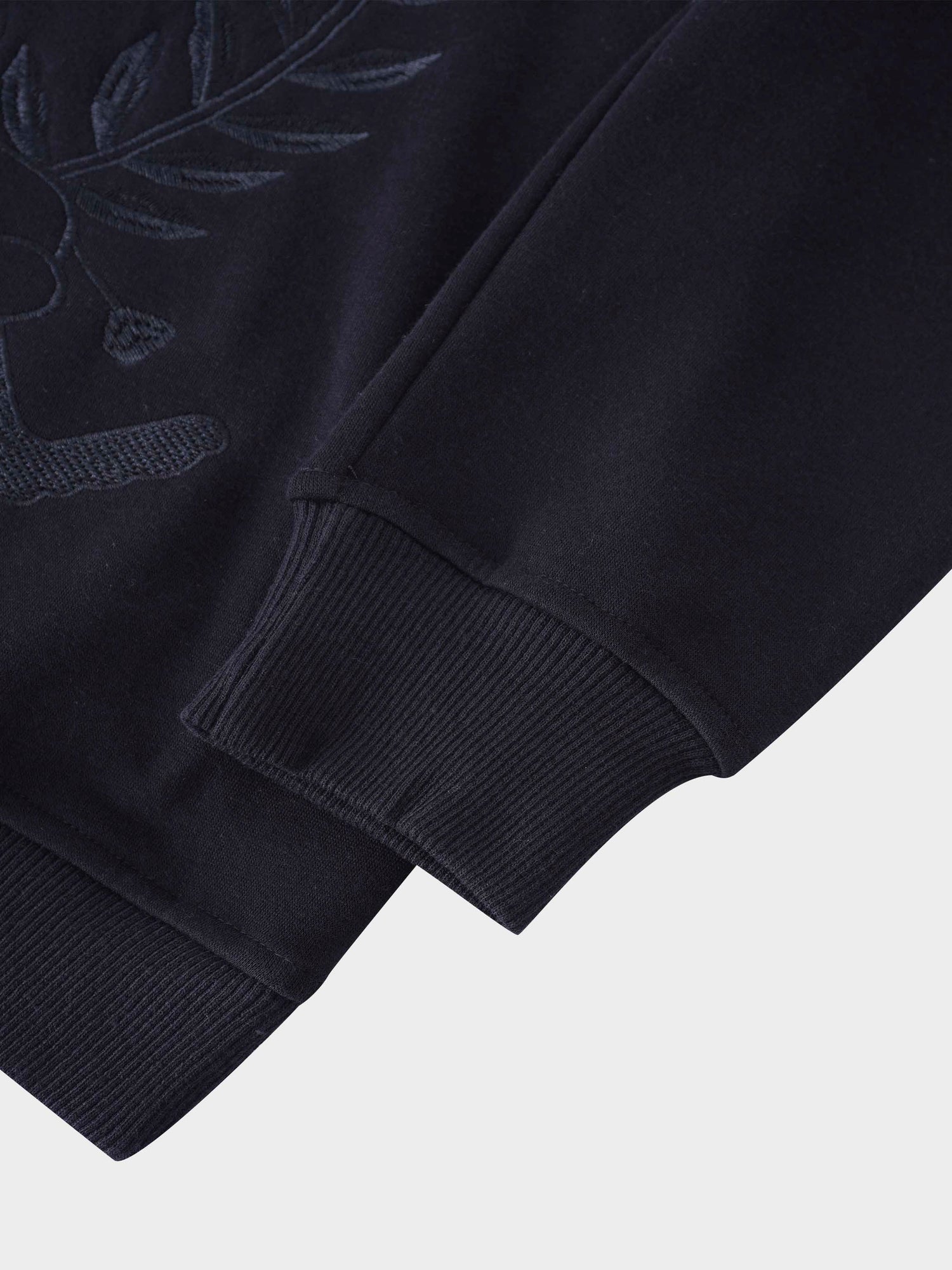 Embroidered Sweatshirt-Black Crest