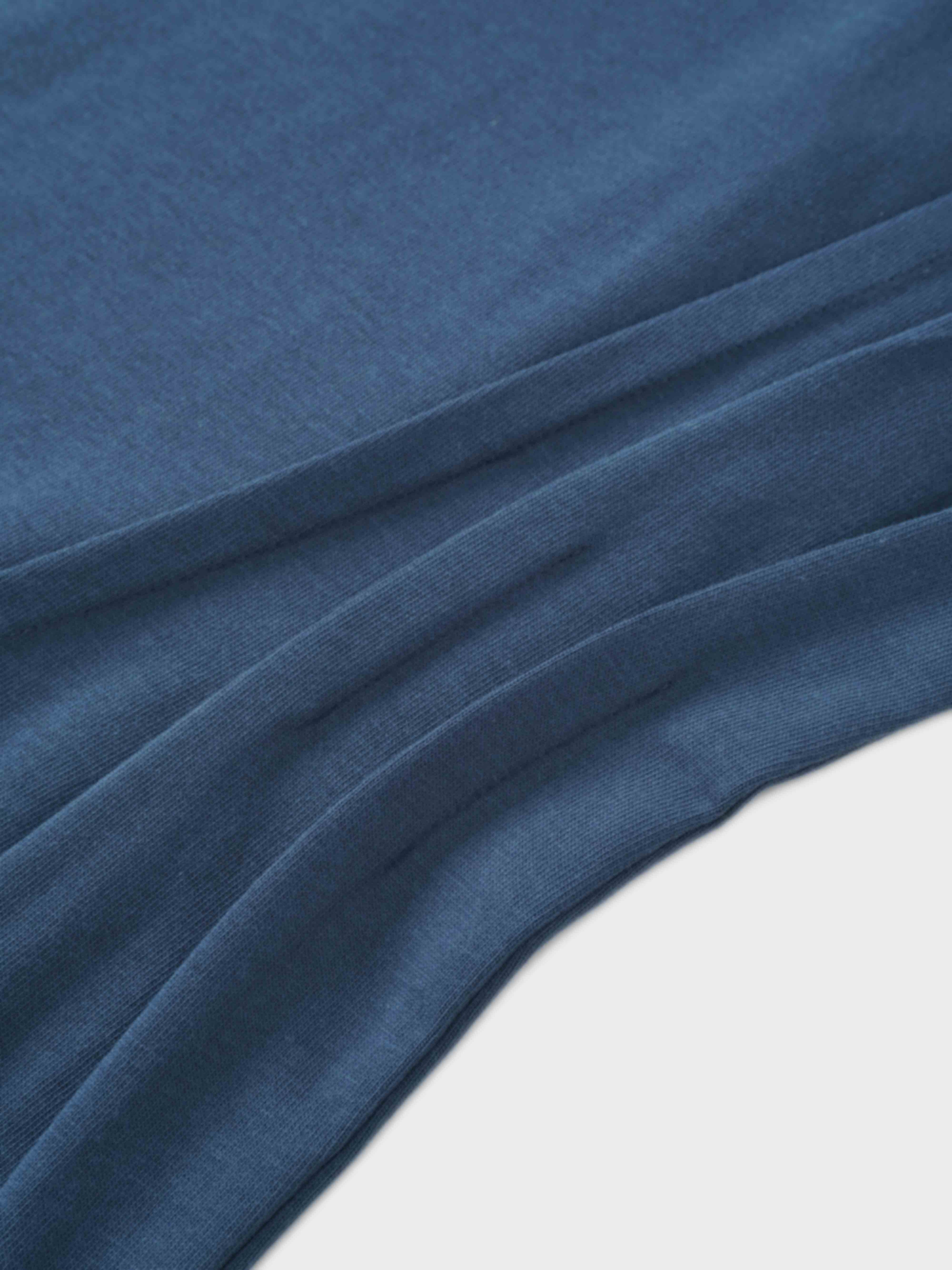 Pleat Seam T-shirt-Denim Blue