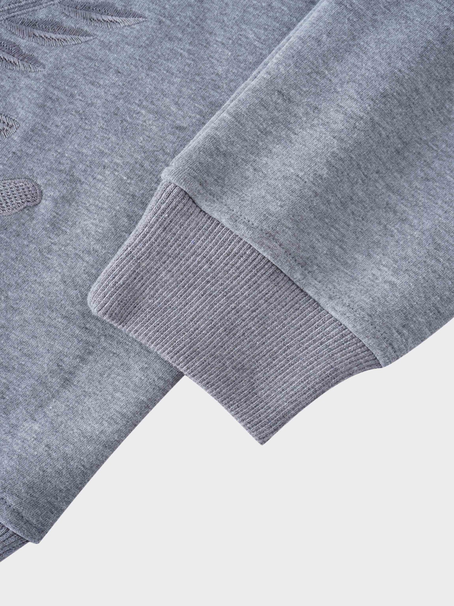 Embroidered Sweatshirt-Heathered Grey Crest