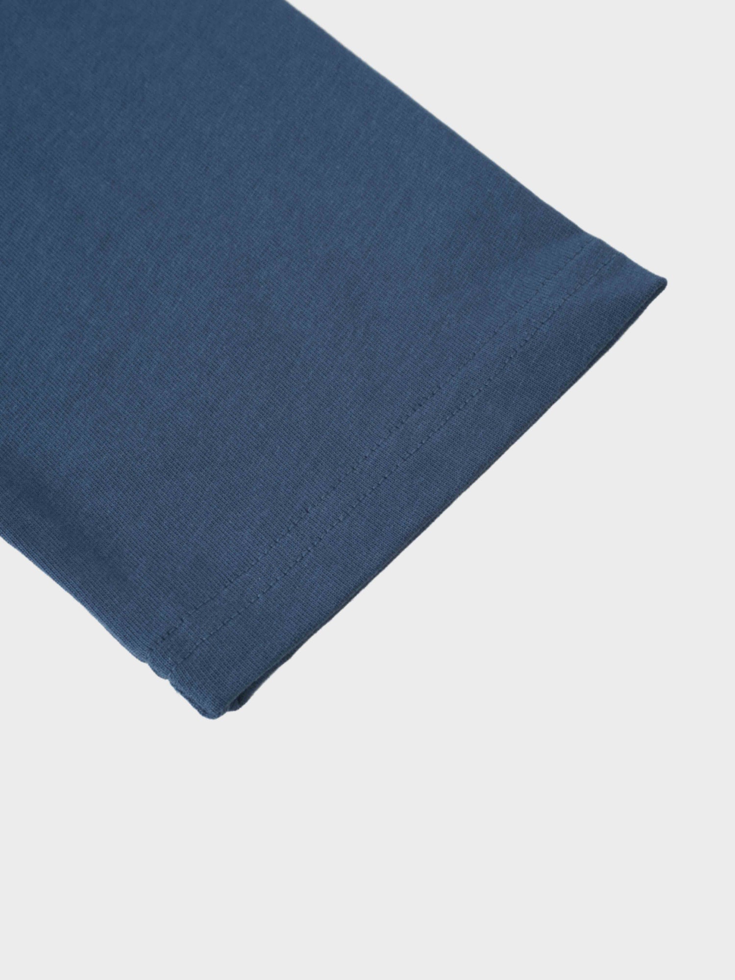 Pleat Seam T-shirt-Denim Blue