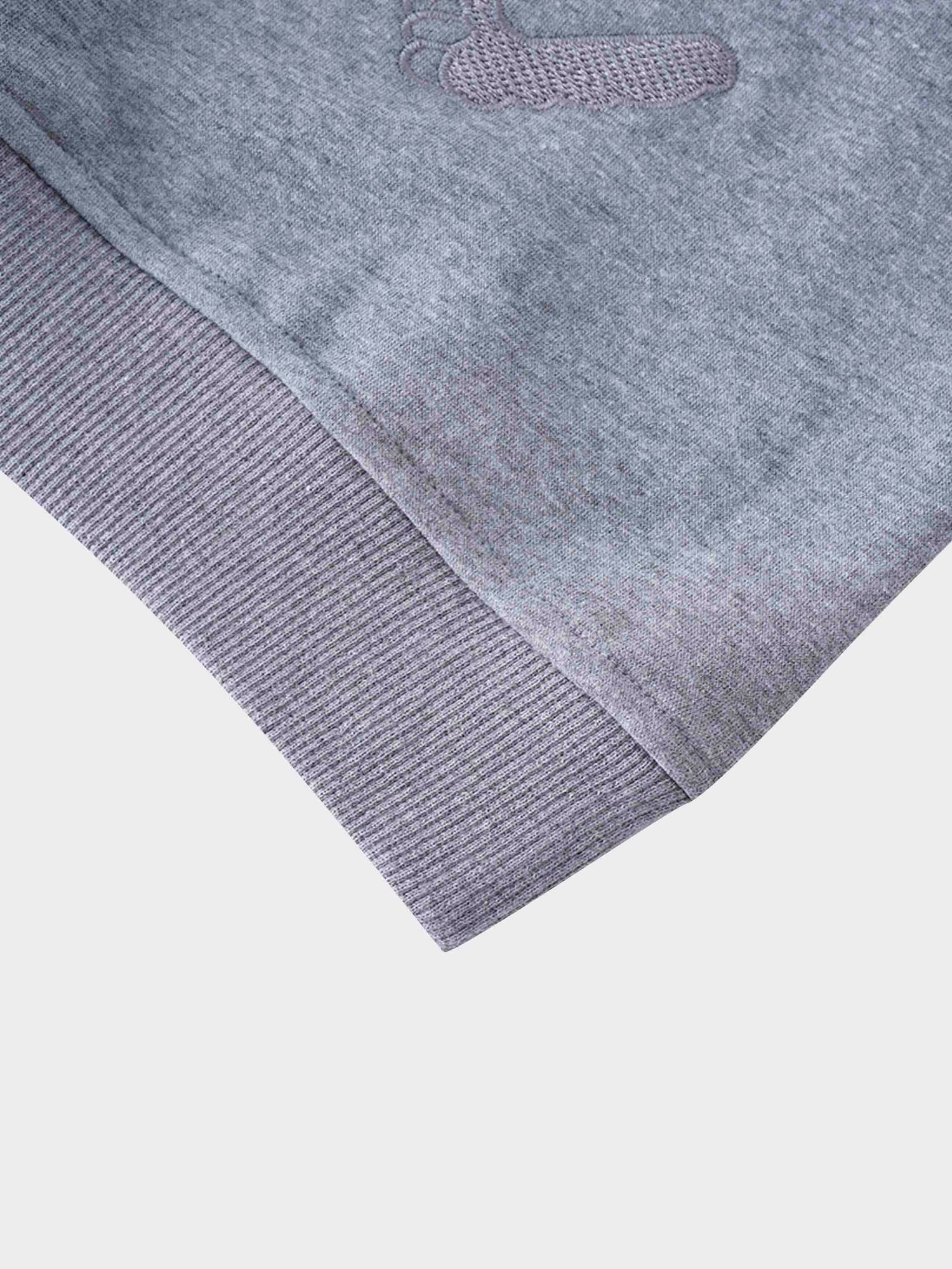 Embroidered Sweatshirt-Heathered Grey Crest