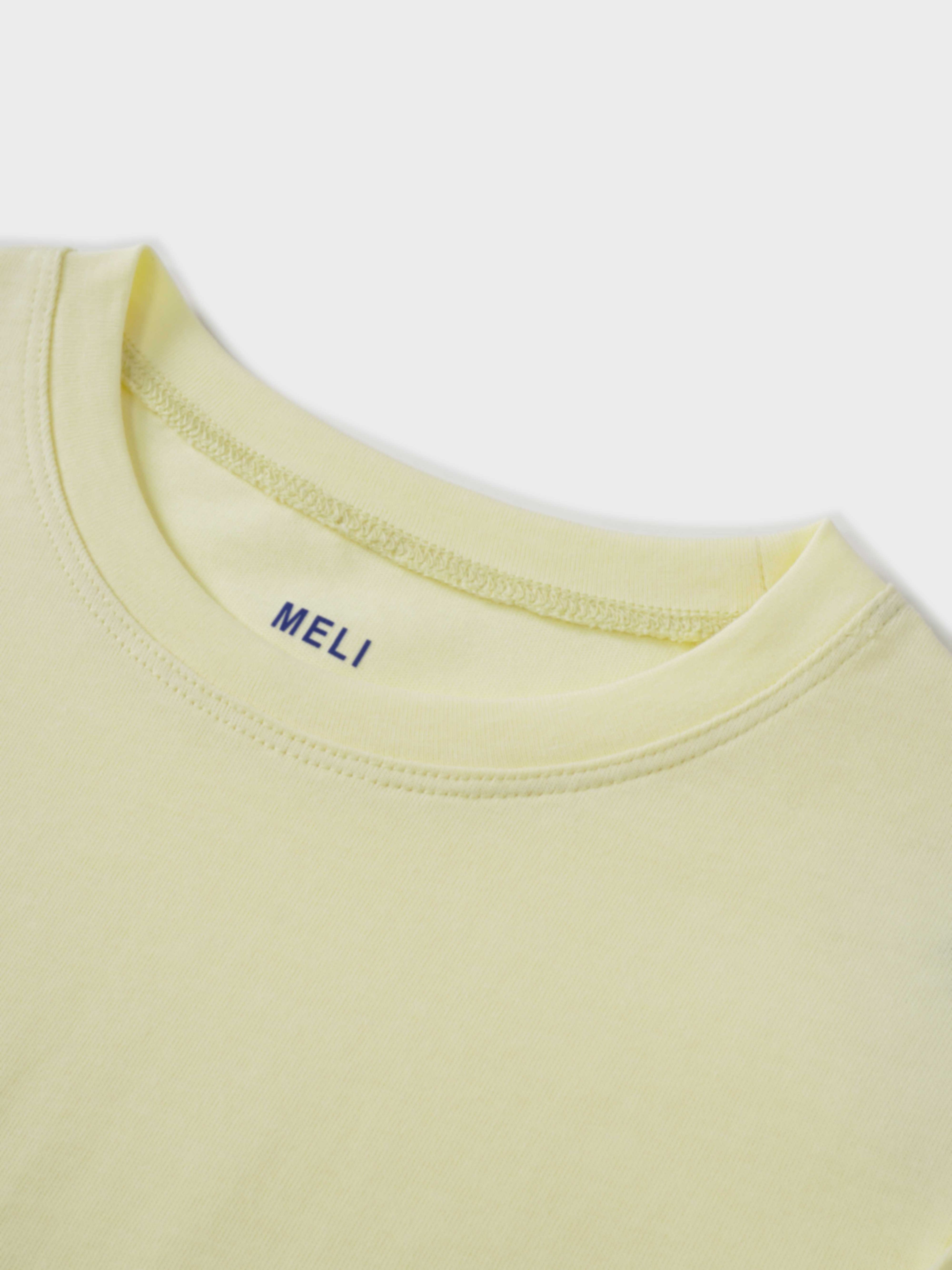 Pleat Seam T-shirt-Butter Yellow