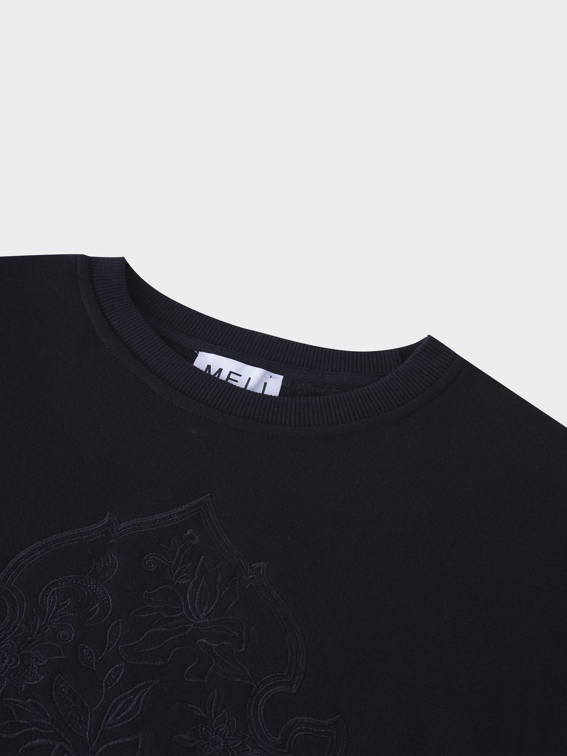 Embroidered Sweatshirt-Black