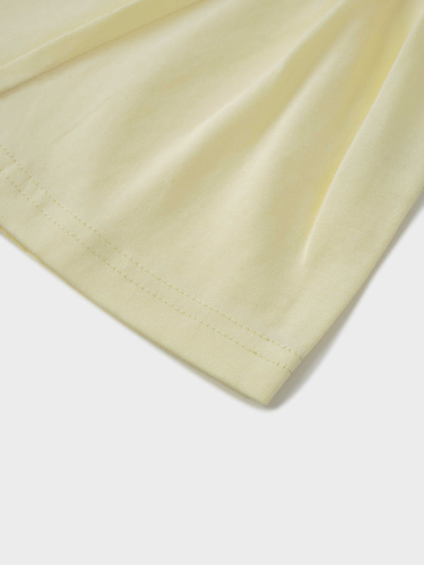 Pleat Seam T-shirt-Butter Yellow