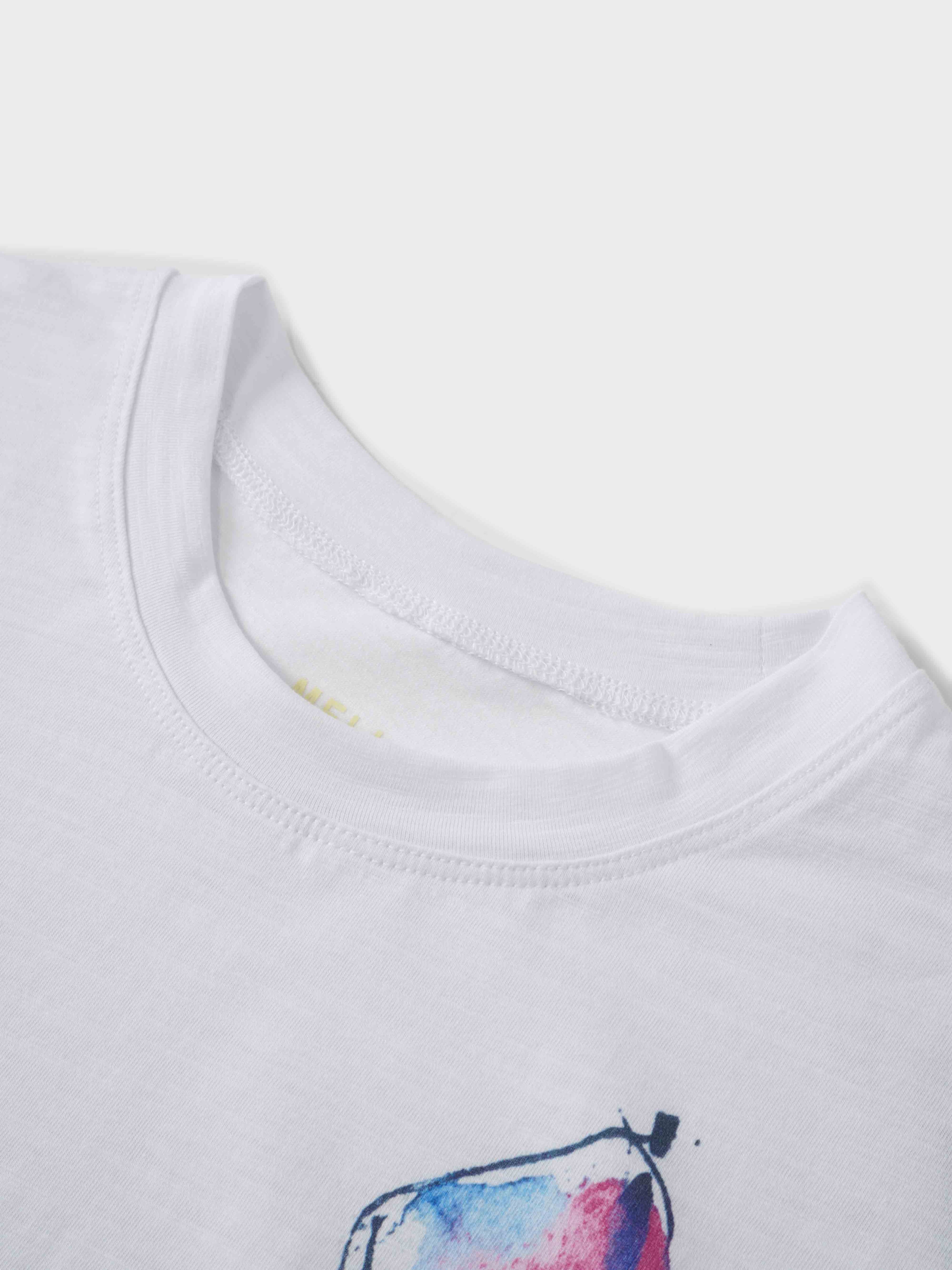 Floral Motif Oversized Tee-Multi