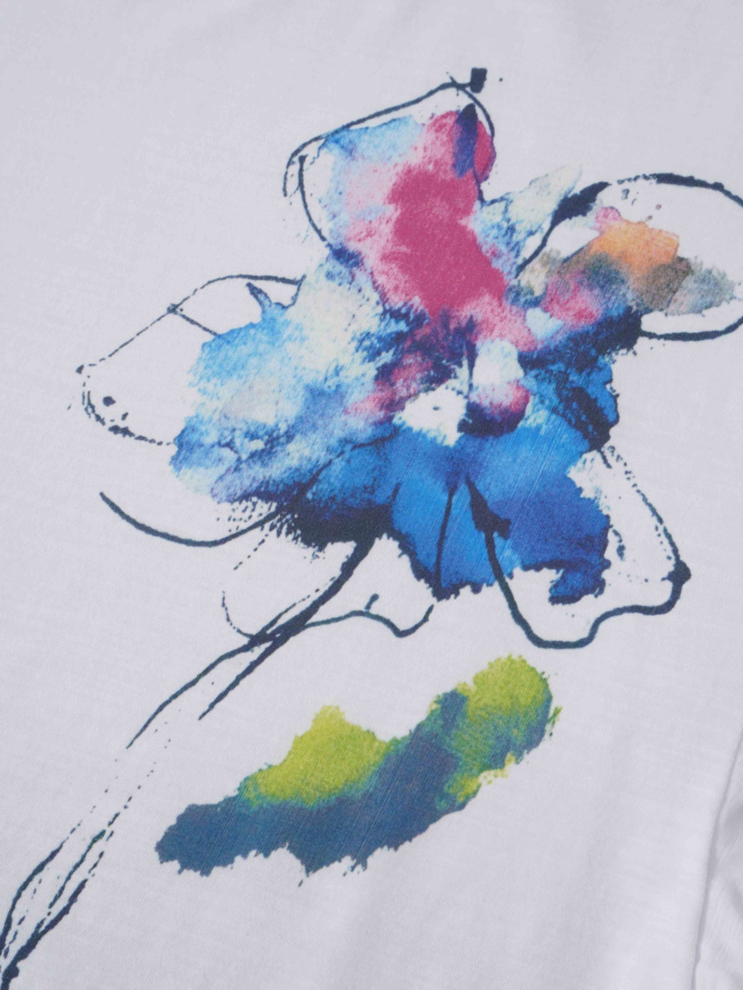 Floral Motif Oversized Tee-Multi