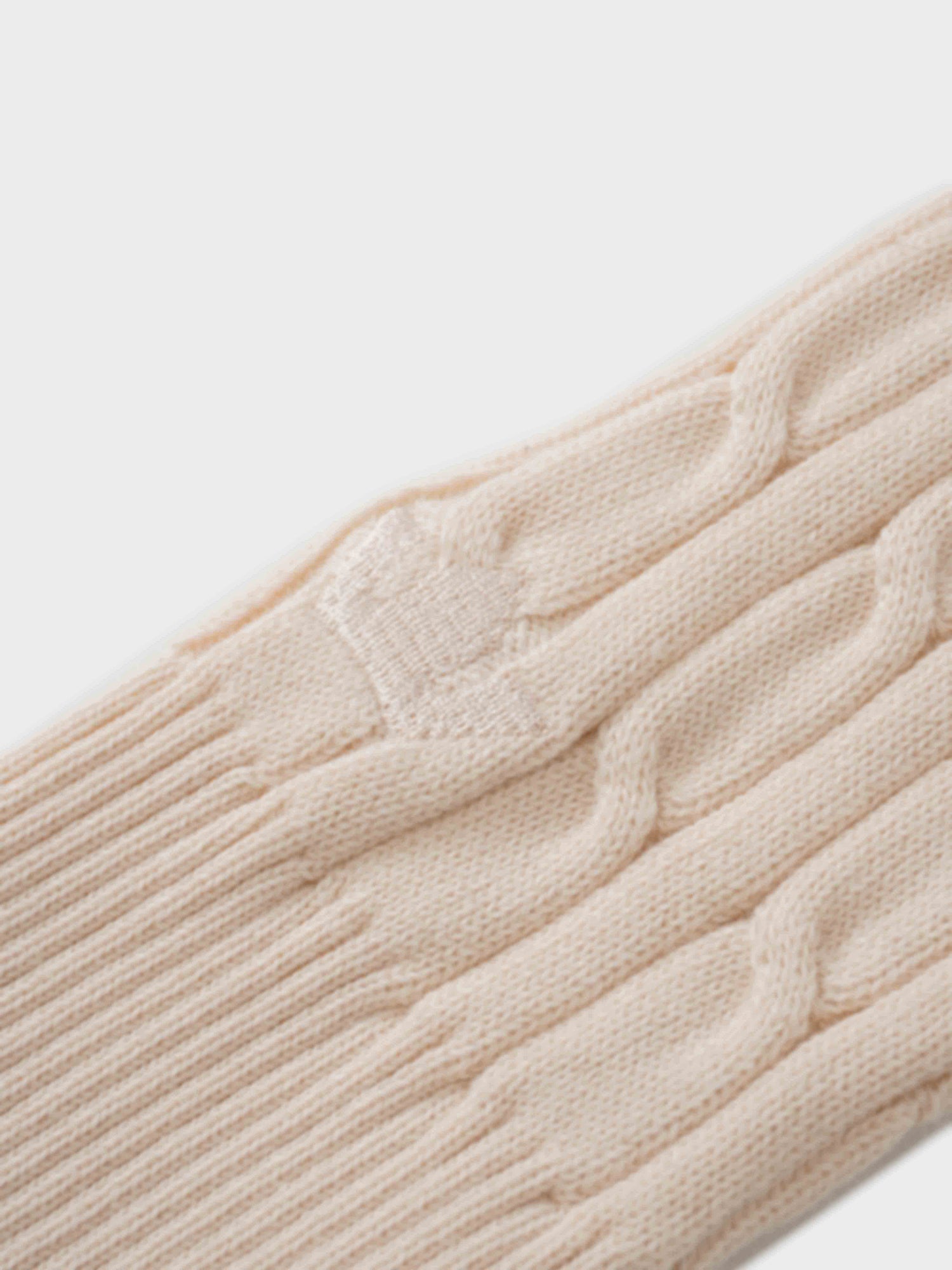 Crew Neck Cable Sweater-Peach