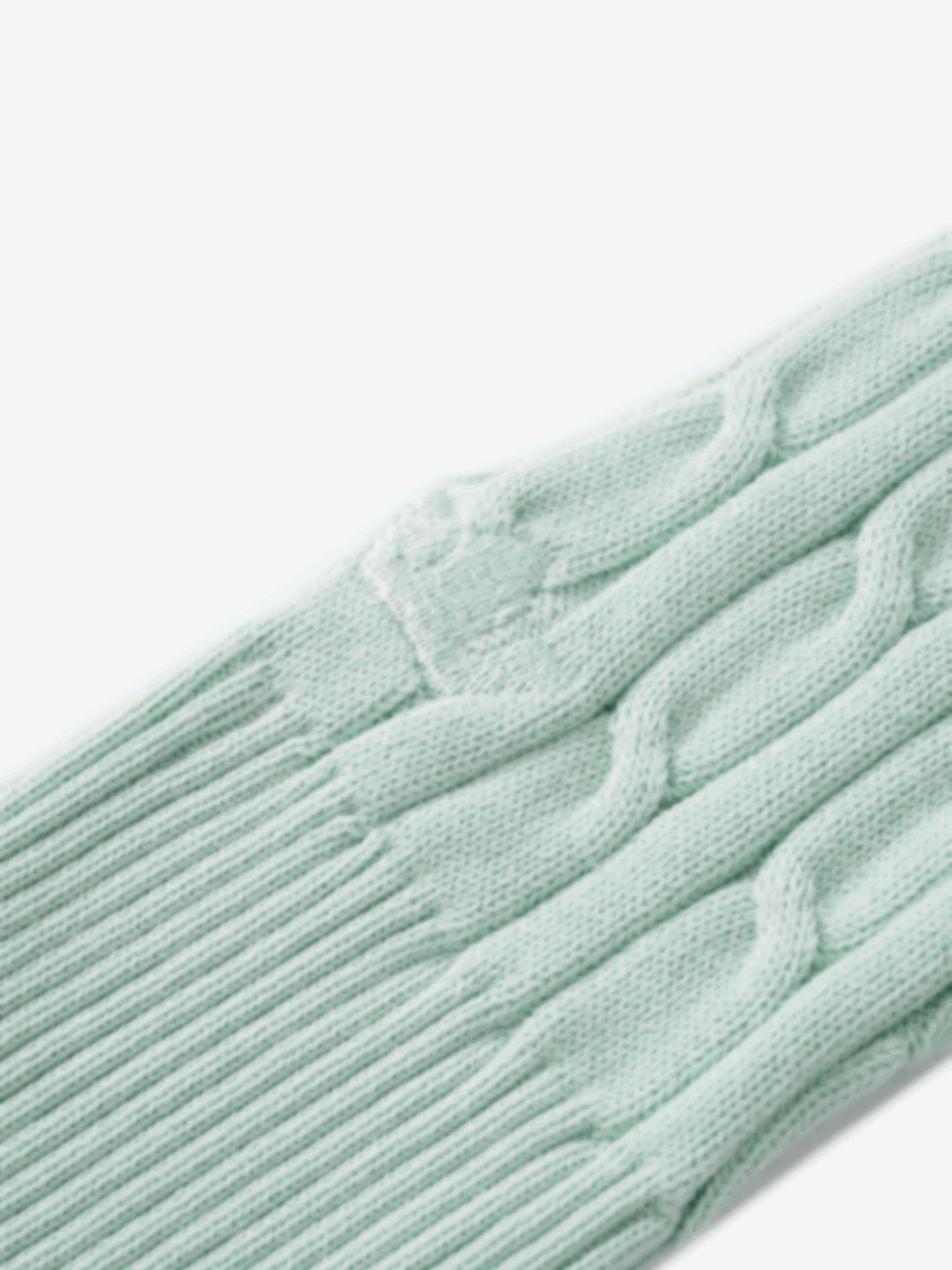 Crew Neck Cable Sweater-Aqua