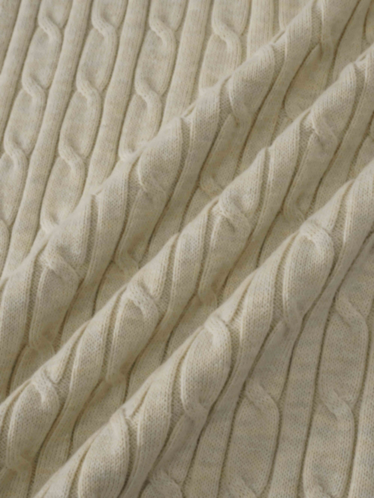 Crew Neck Cable Sweater-Bone