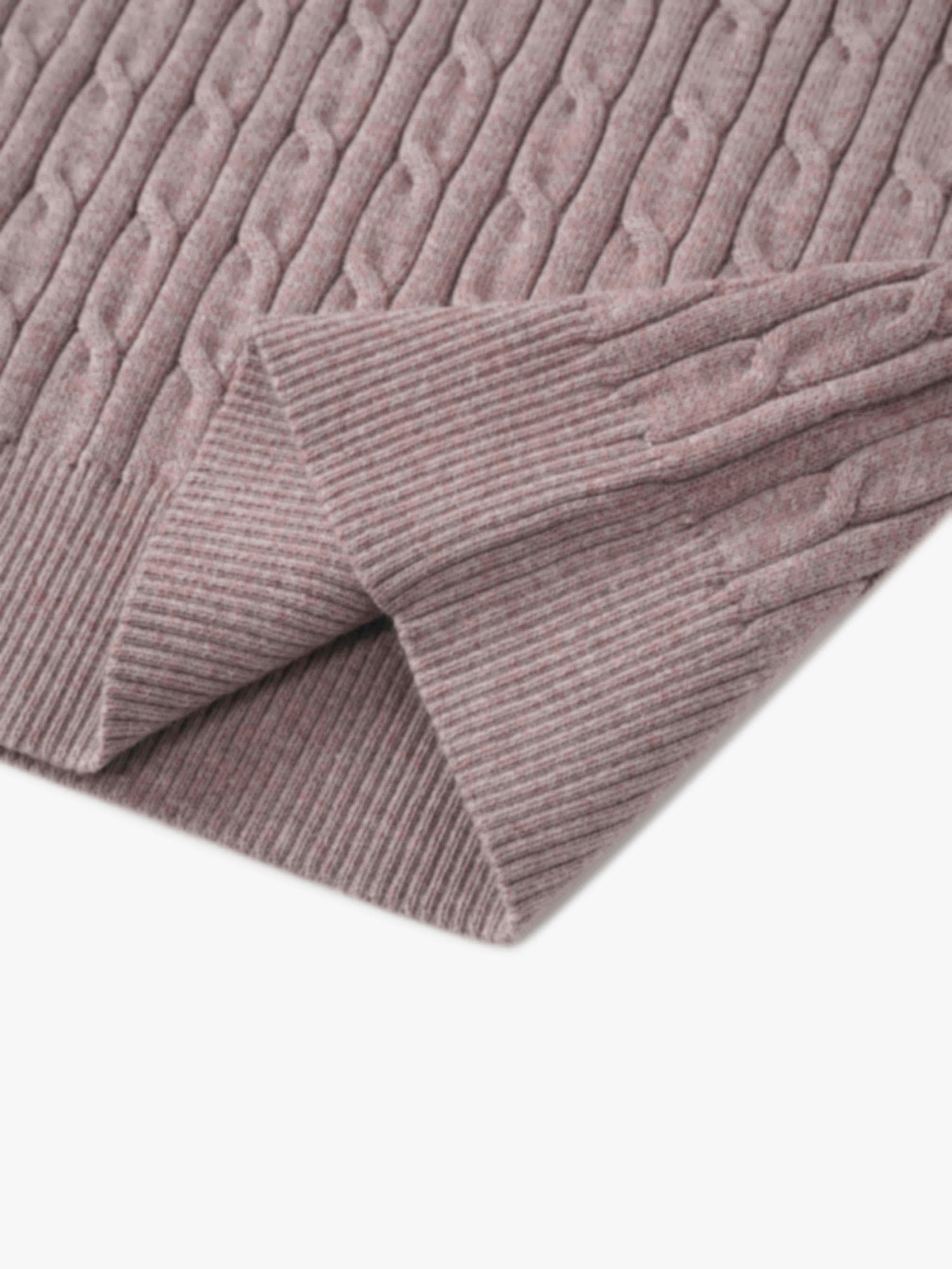 Crew Neck Cable Sweater-Mocha Mousse