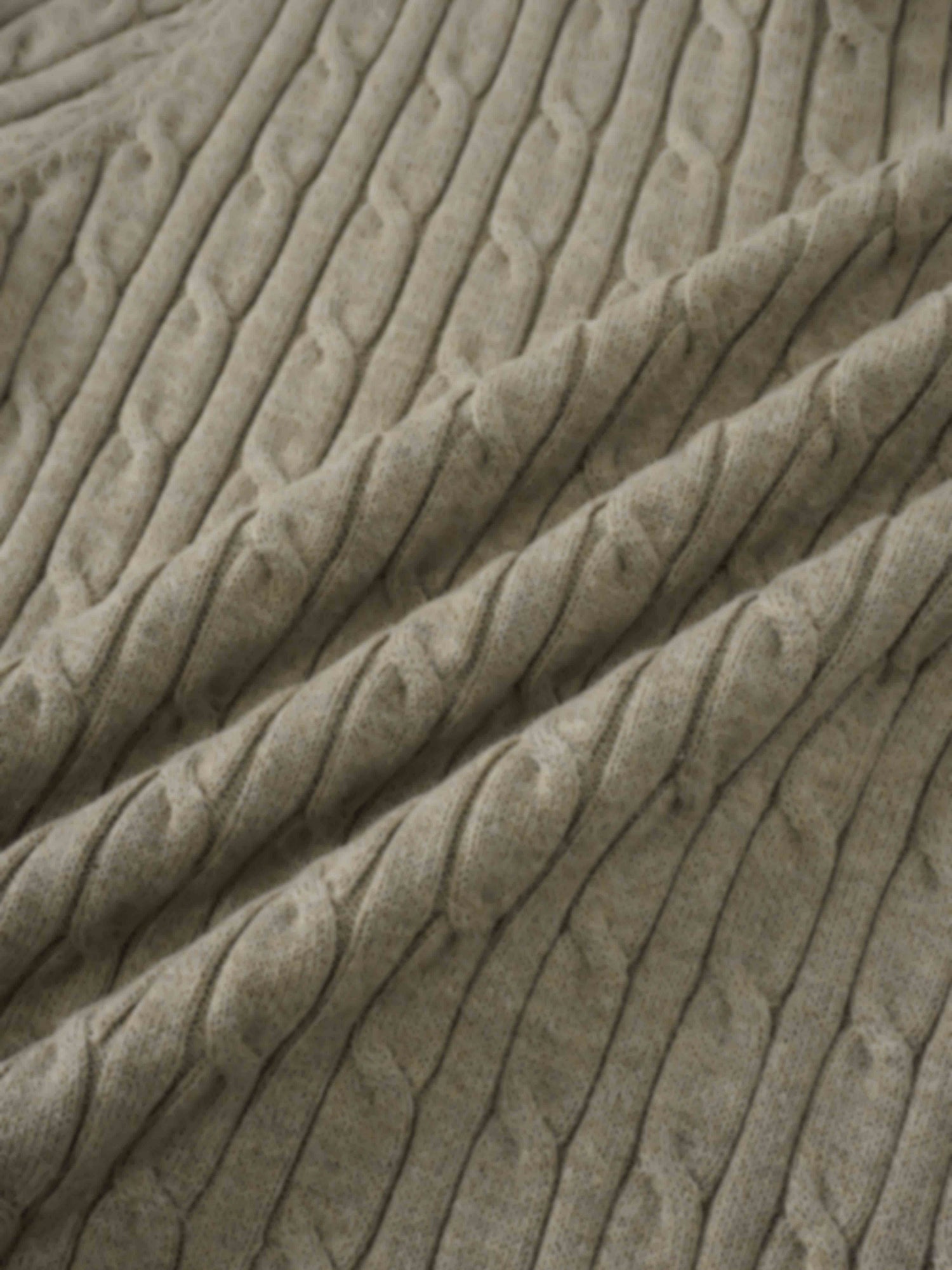 Crew Neck Cable Sweater-Mocha Mousse