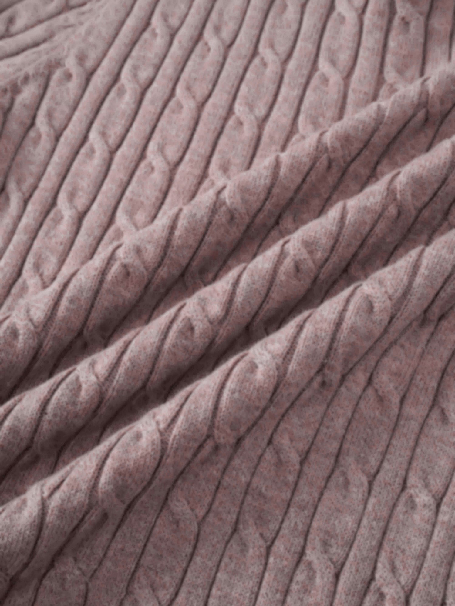 Crew Neck Cable Sweater-Mocha Mousse