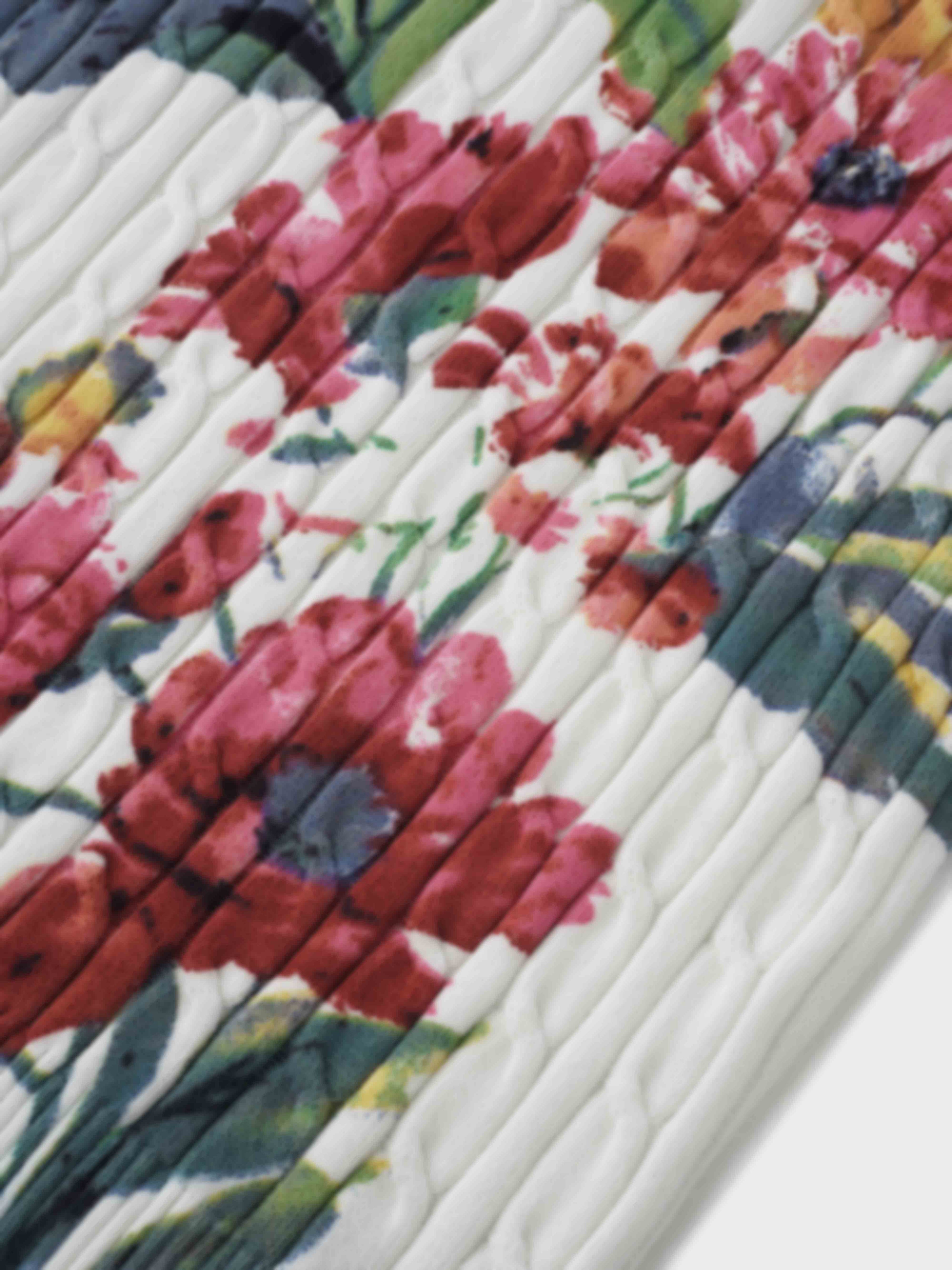 Printed Cable Sweater-Scattered Flowers