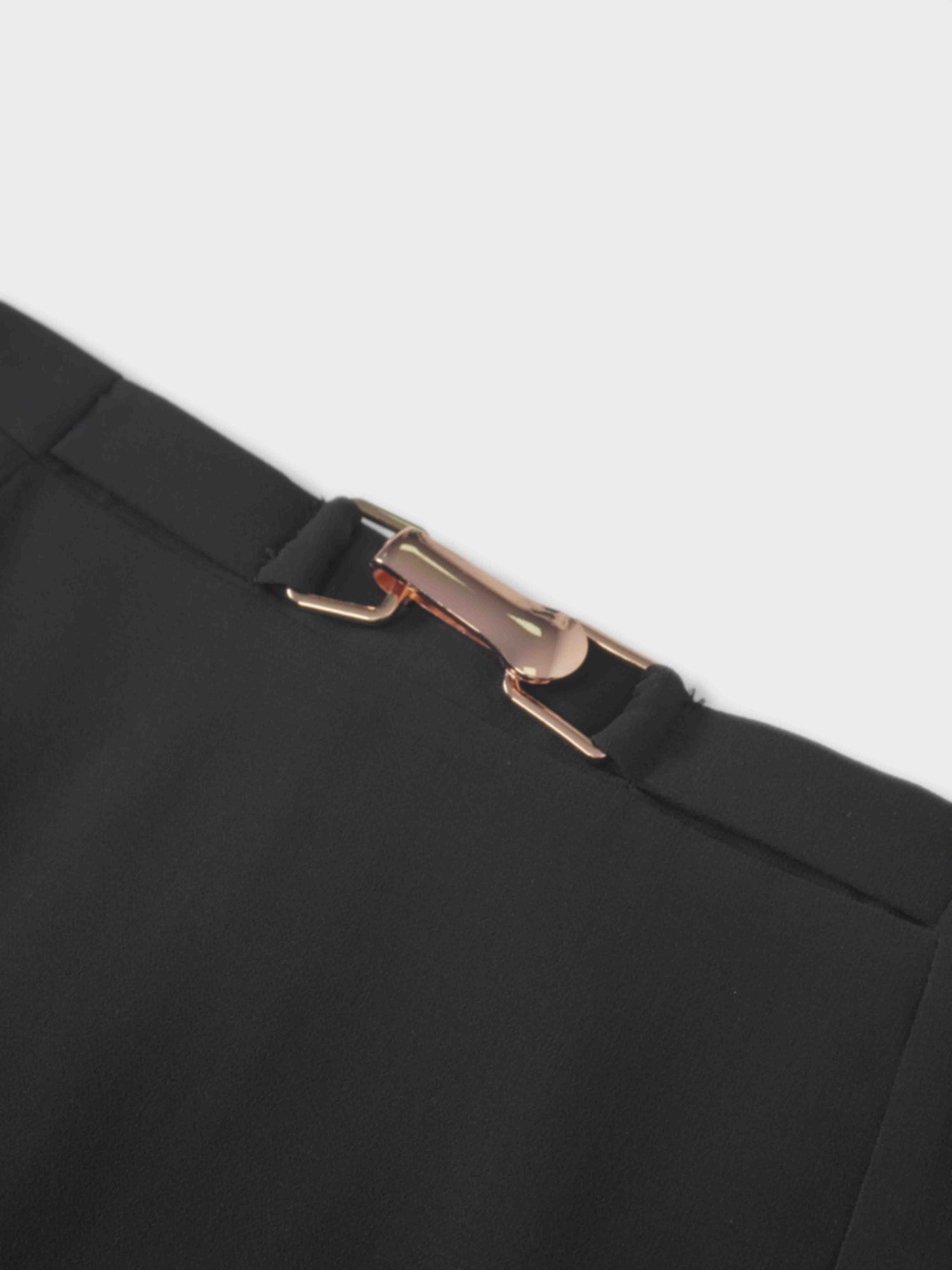 Chiffon Elongated Side Skirt-Black