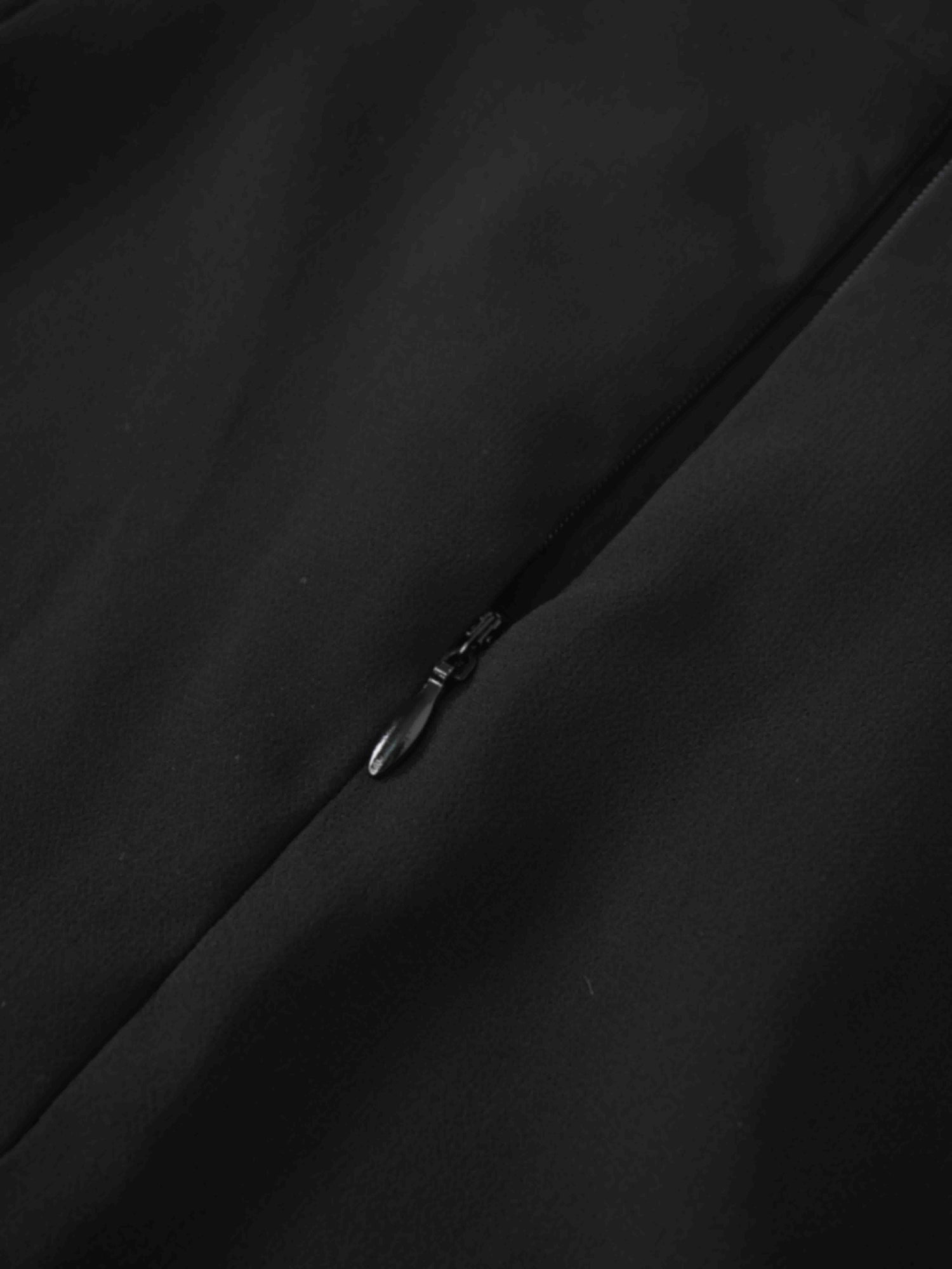 Chiffon Elongated Side Skirt-Black