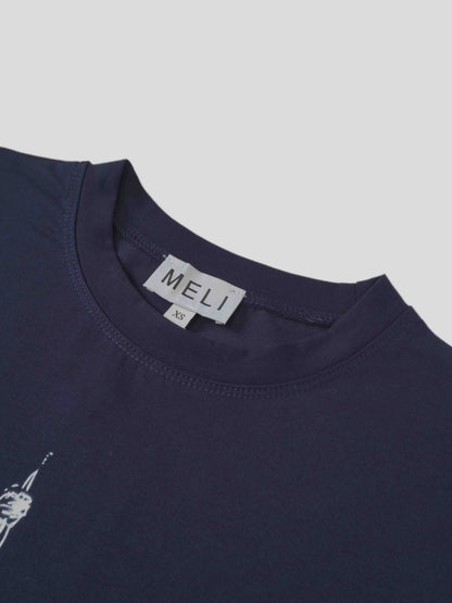 Maxi T-Shirt Dress-Navy/White Tower