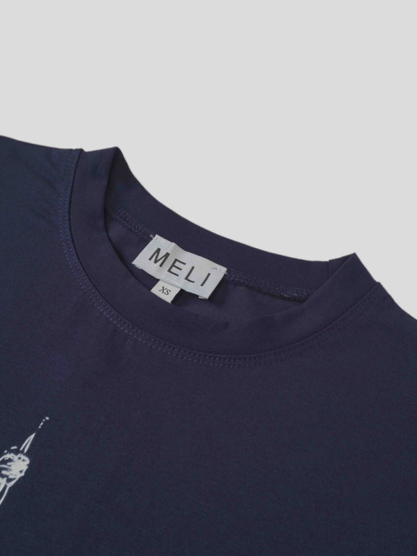Maxi T-Shirt Dress-Navy/White Tower