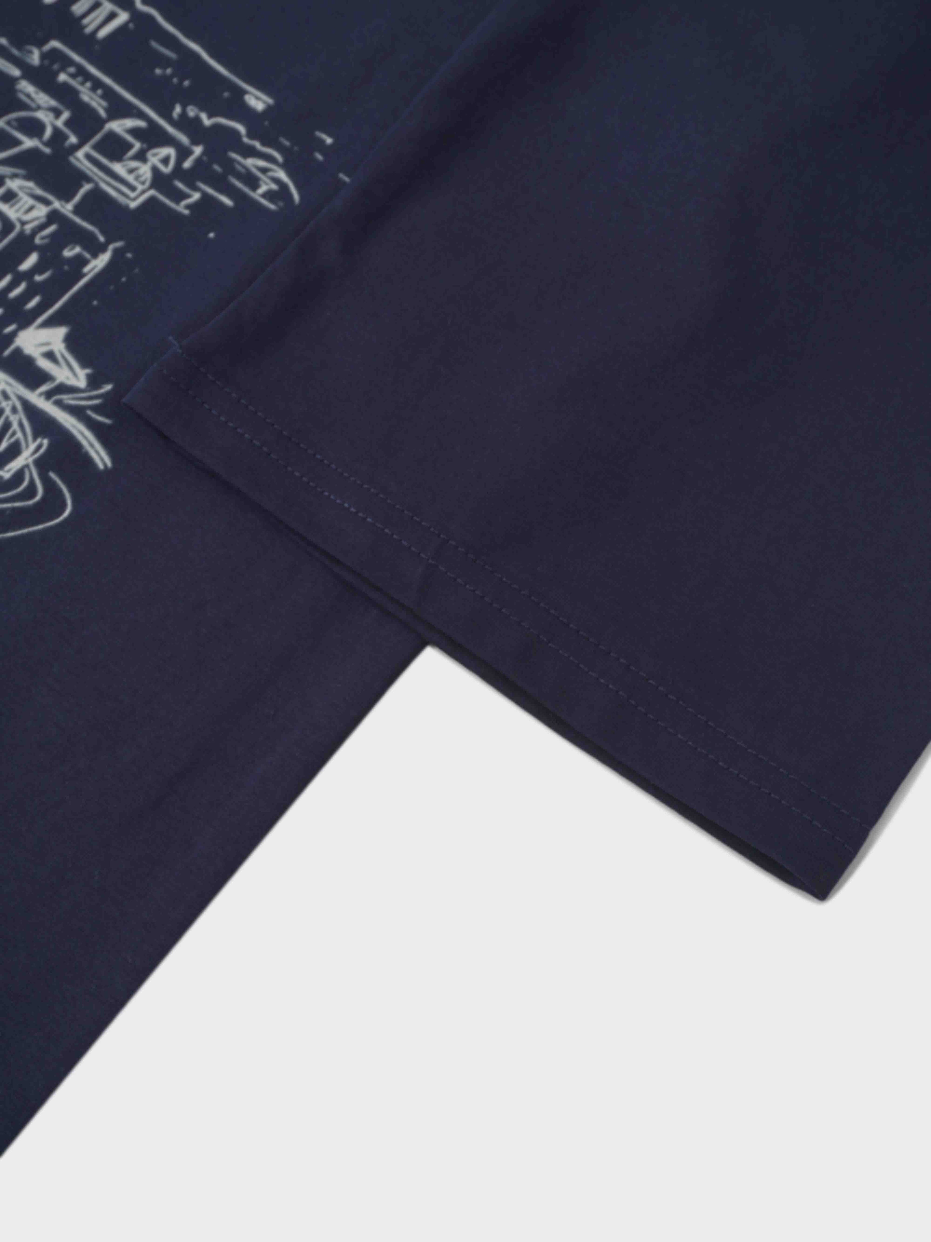 Maxi T-Shirt Dress-Navy/White Tower