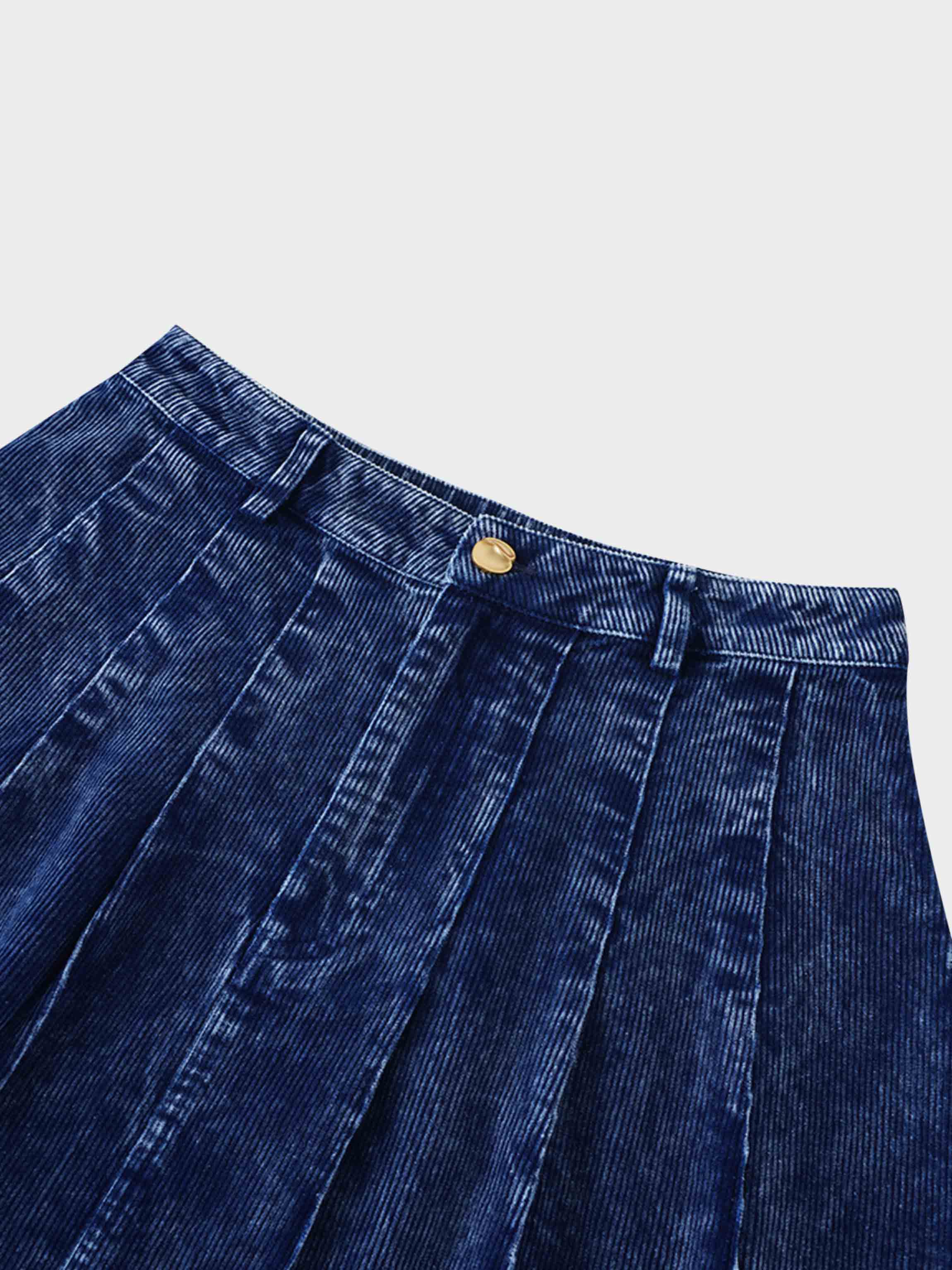 Corduroy Skirt Washed Denim Fame on Central