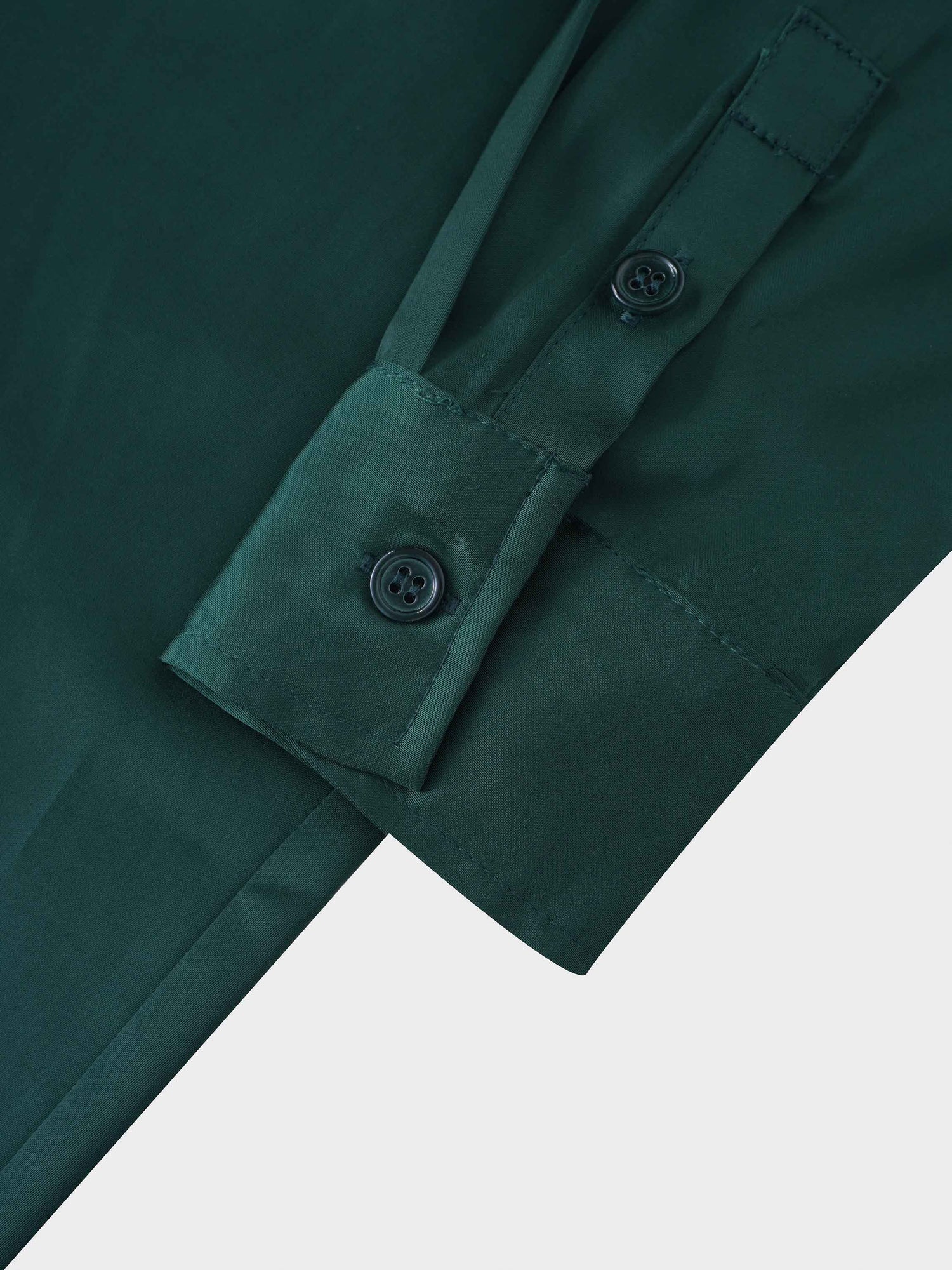 Gathered Back Shirtdress-Emerald Green