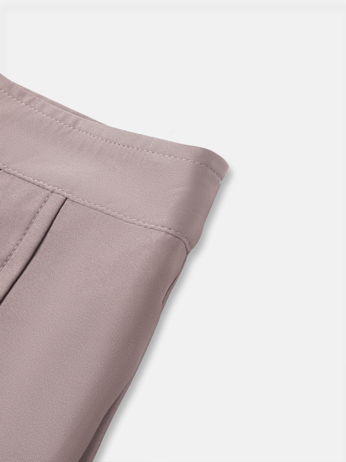 Yoke Stitched Faux Satin Skirt - Mauve