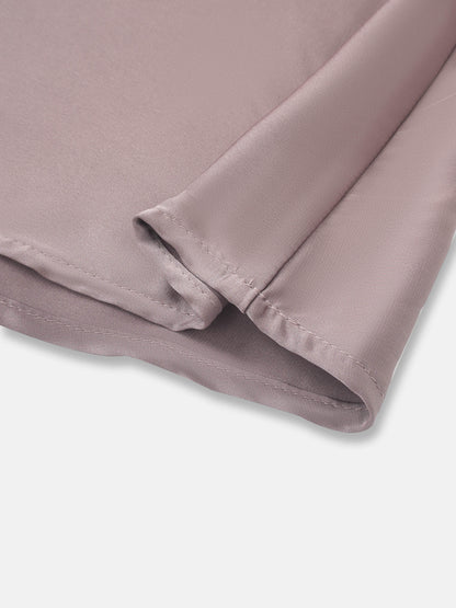 Yoke Stitched Faux Satin Skirt - Mauve