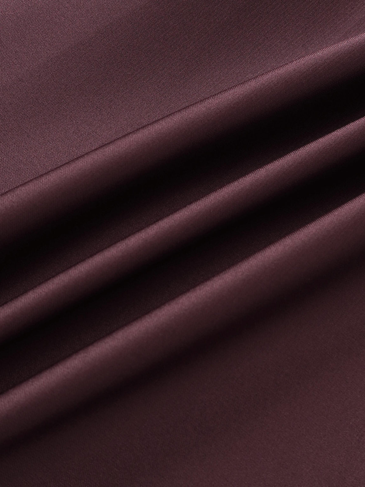 Yoke Stitched Faux Satin Skirt - Wine