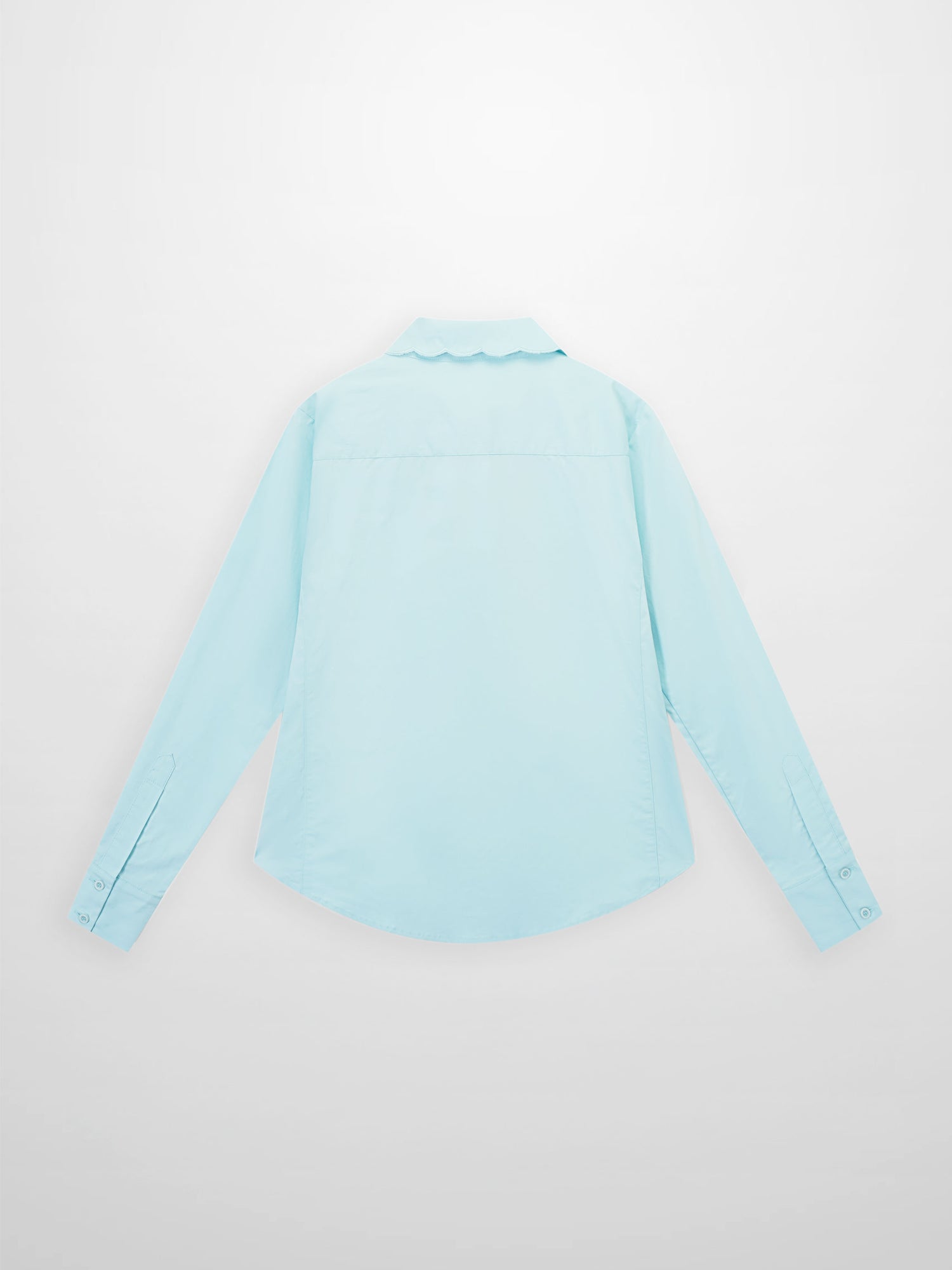 Embroidered Collar Button Down Blouse-Mint