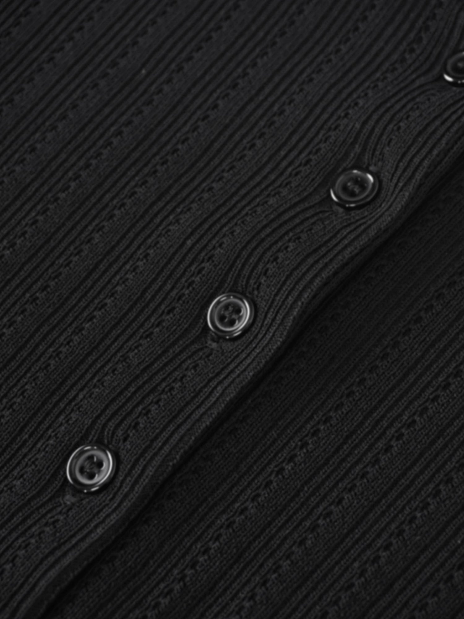 Wide Band Pointelle Sweater-Black