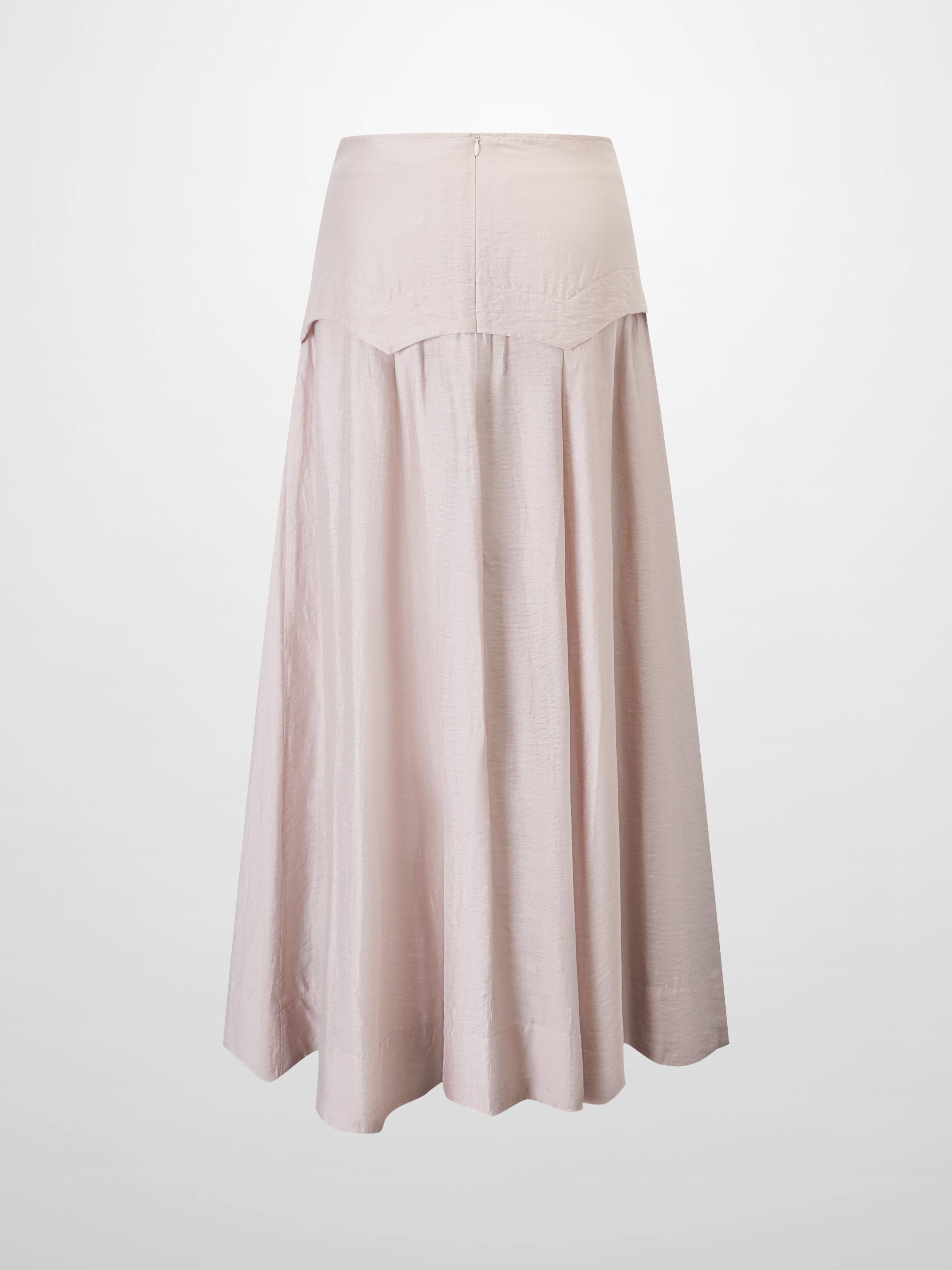 Pointed Yoke Dress Skirt-Ice Latte