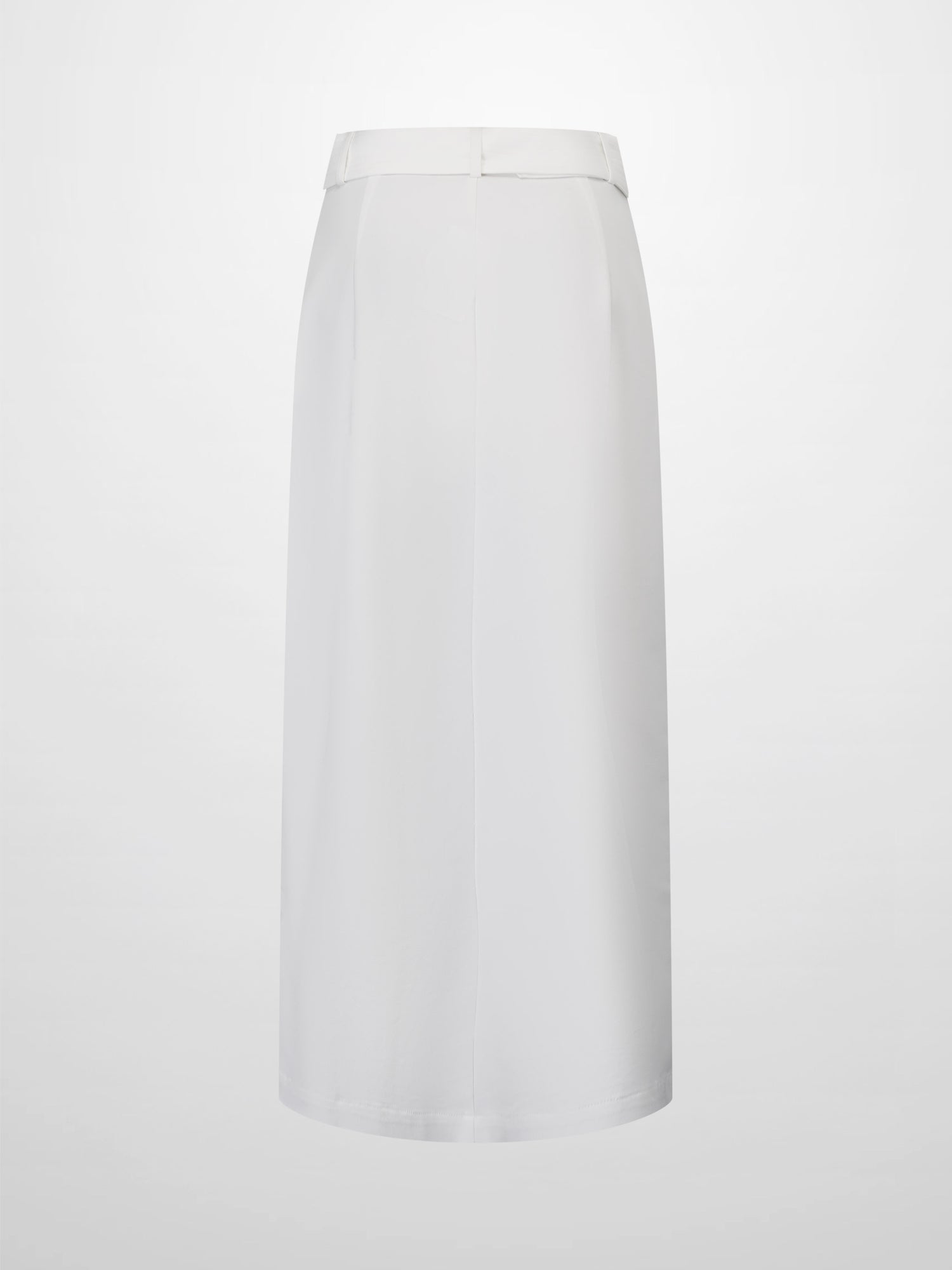 Belted Straight Cargo Pocket Skirt-White