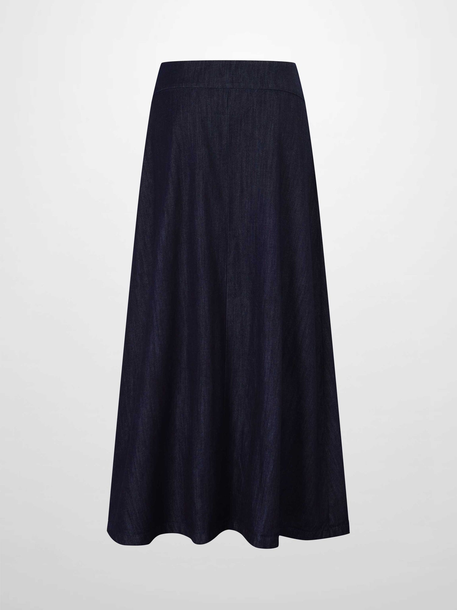 Inverted Yoke Pleat Skirt-Dark Blue