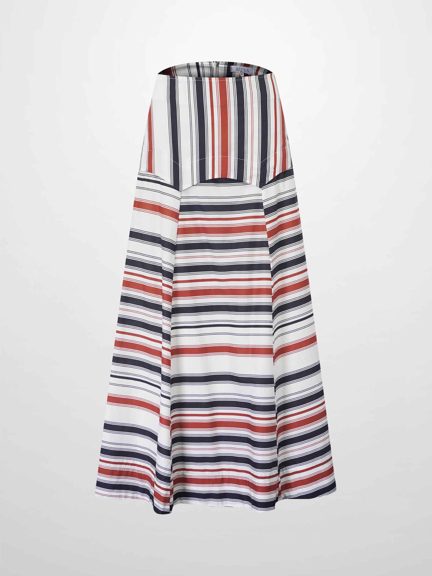 Pointed Yoke Skirt-Multi Stripe