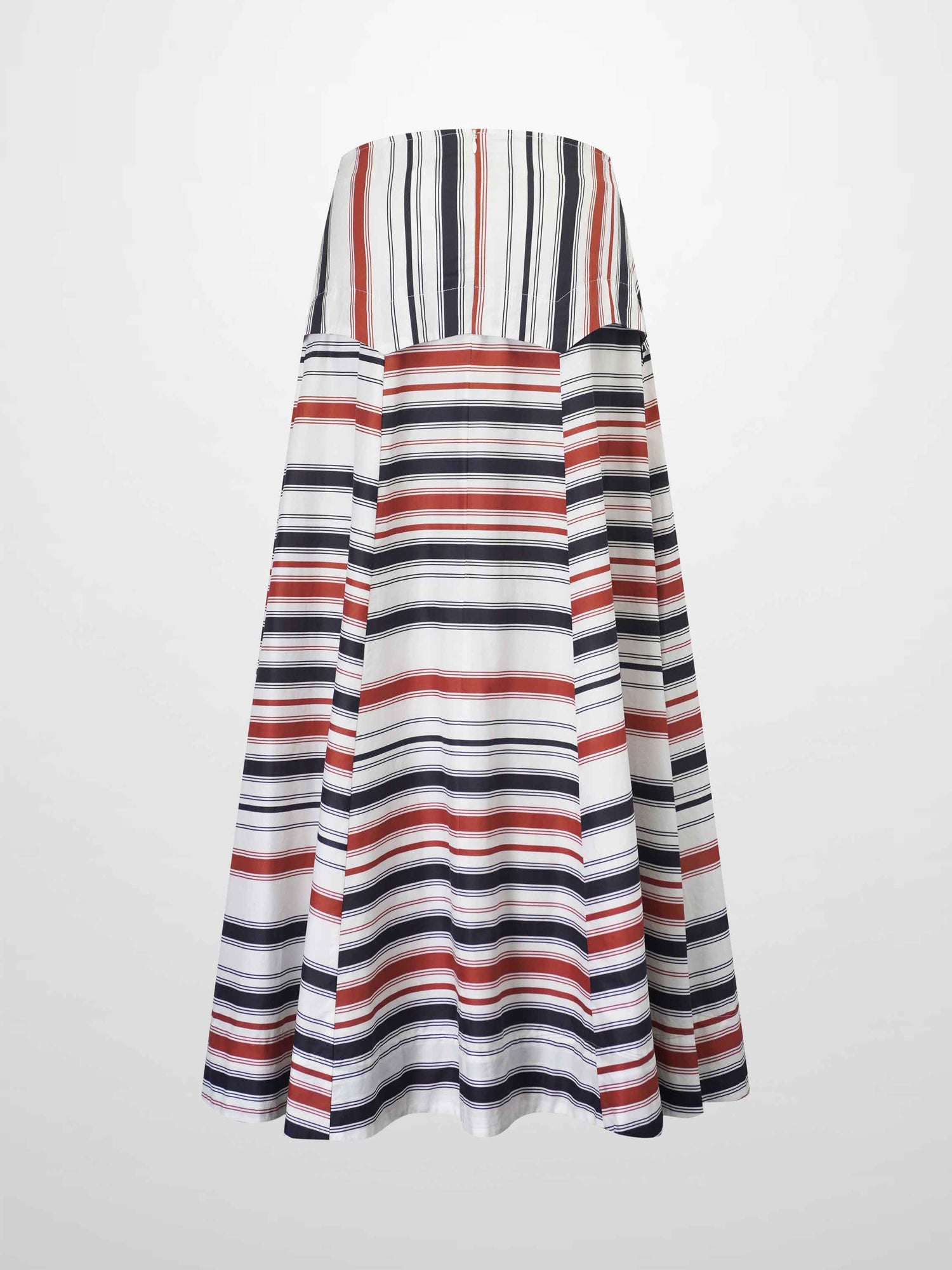 Pointed Yoke Skirt-Multi Stripe