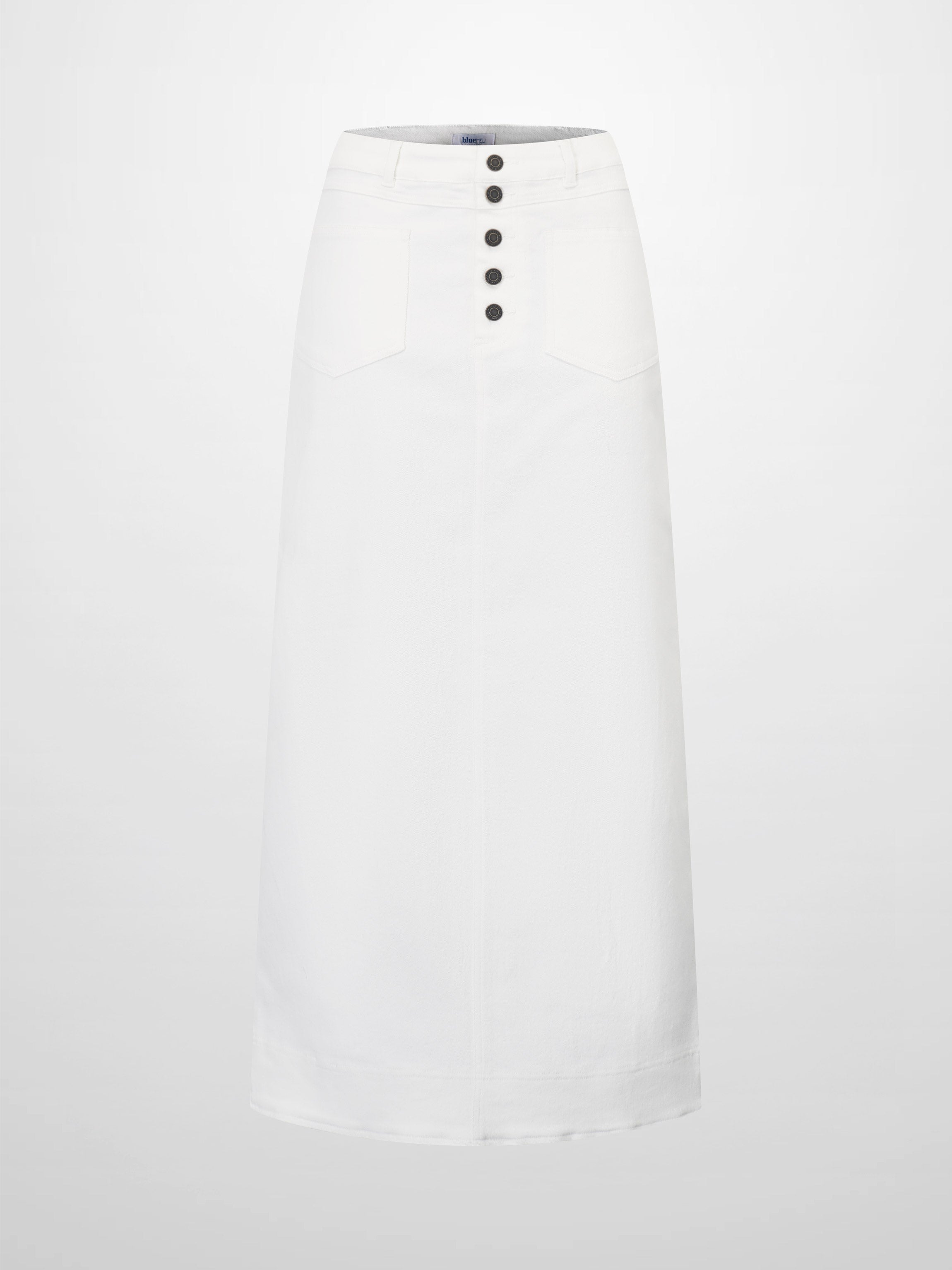 Straight Maxi Denim Skirt-White