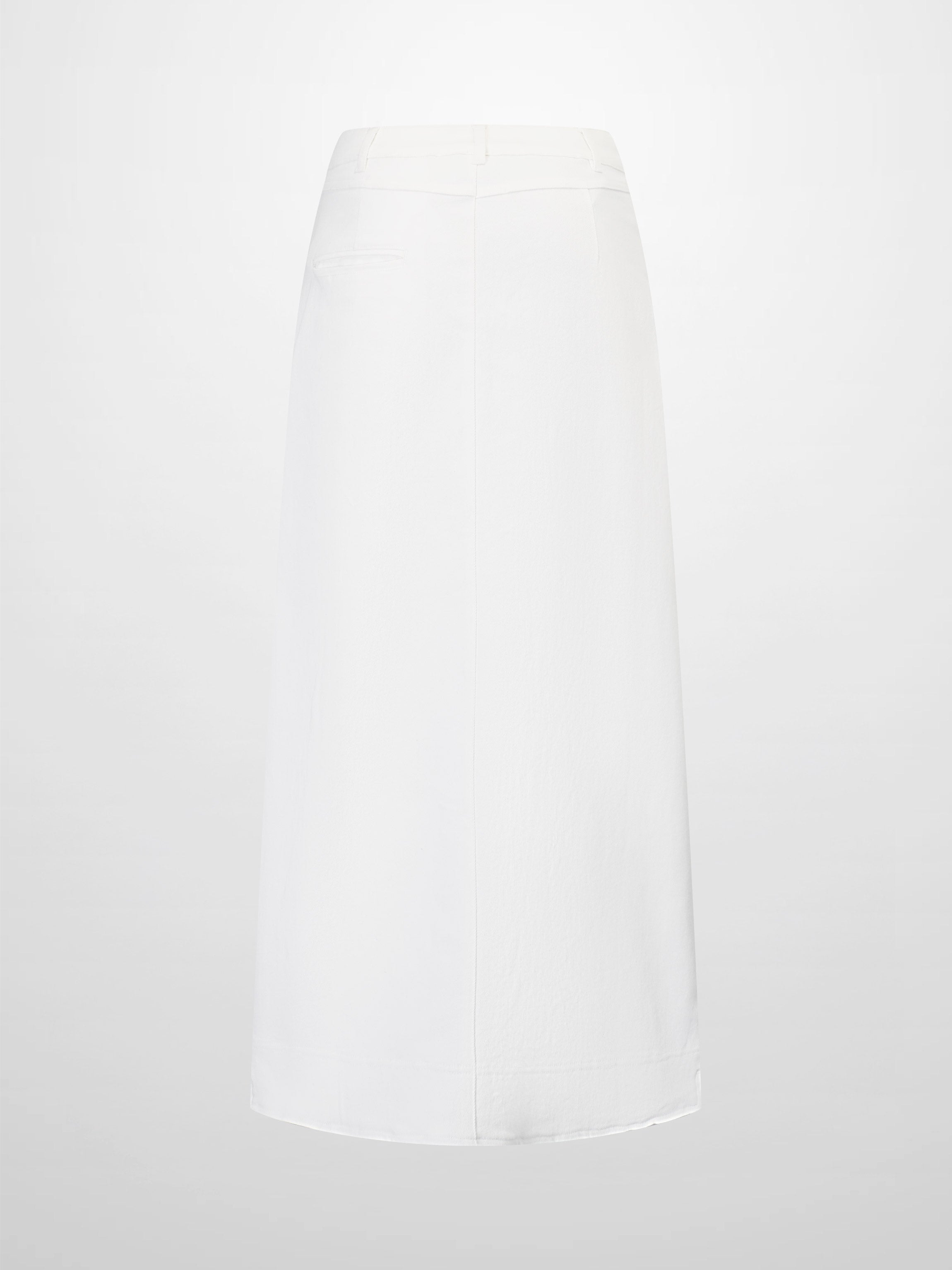 Straight Maxi Denim Skirt-White