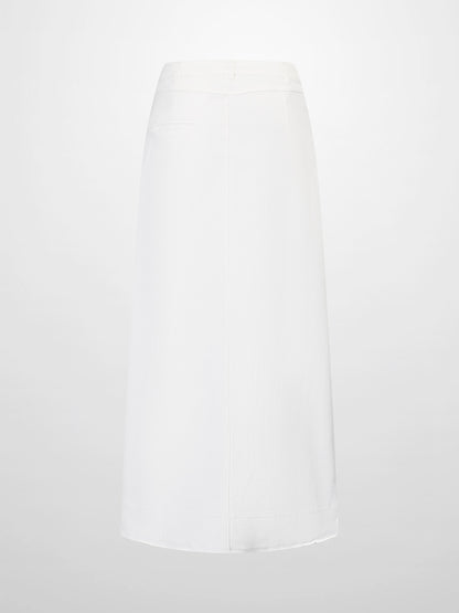 Straight Maxi Denim Skirt-White